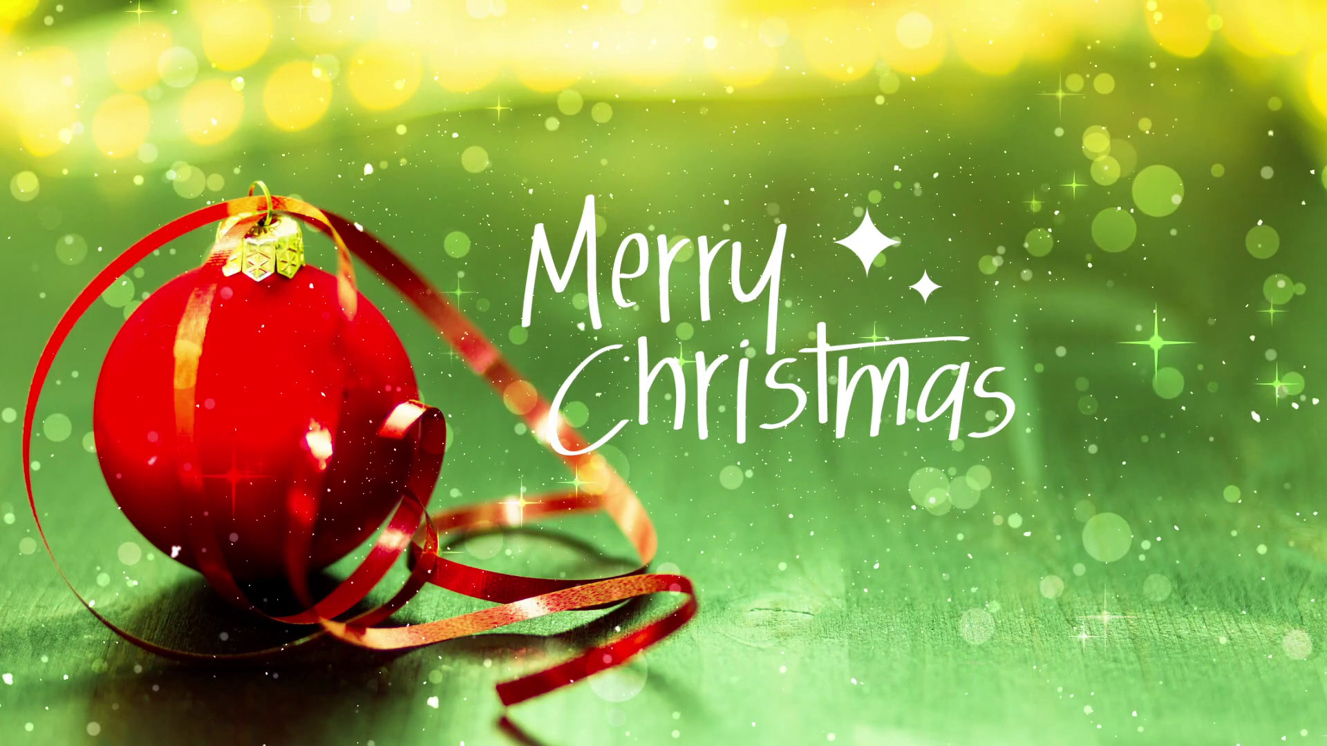 1920x1080 Merry Christmas Background. Red Ornament On Green Backdrop Motion Background  - Storyblocks Video