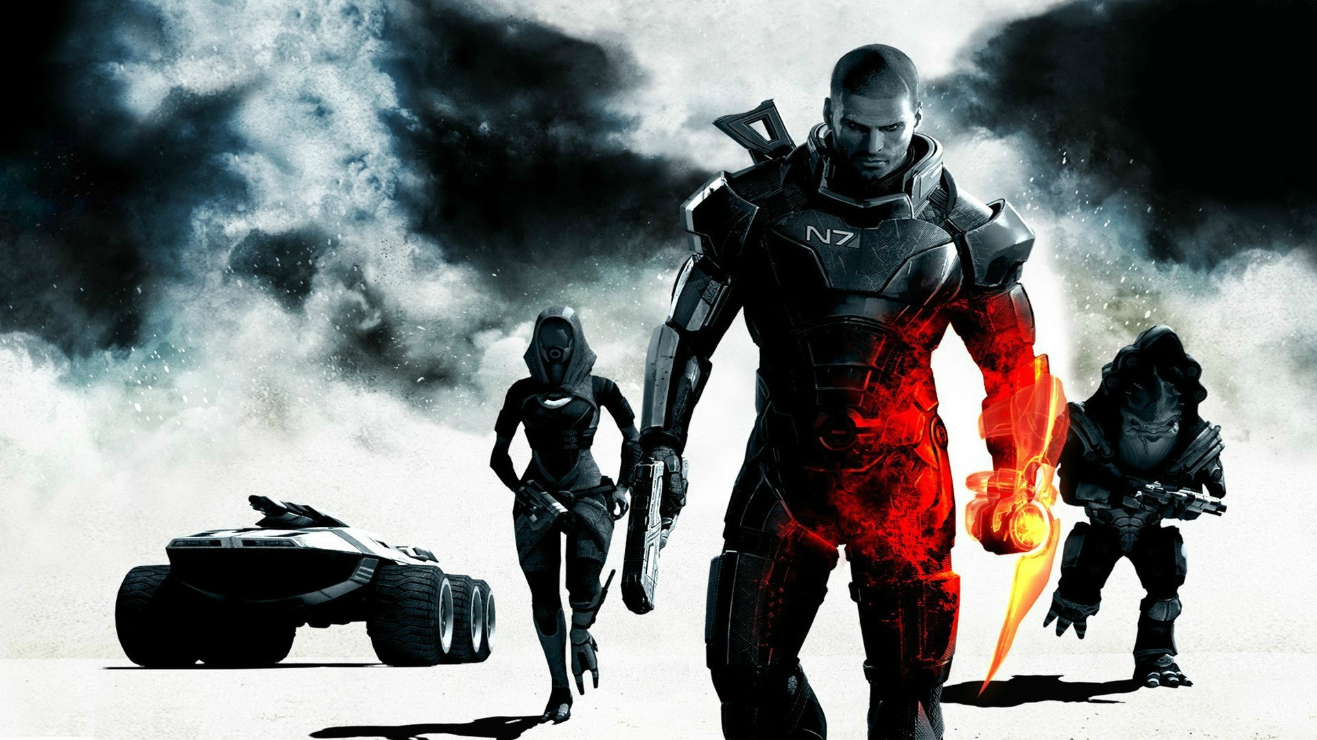 1920x1080 Mass Effect 3 and Battlefield 3 mashup. Two awesome games in a single  wallpaper.