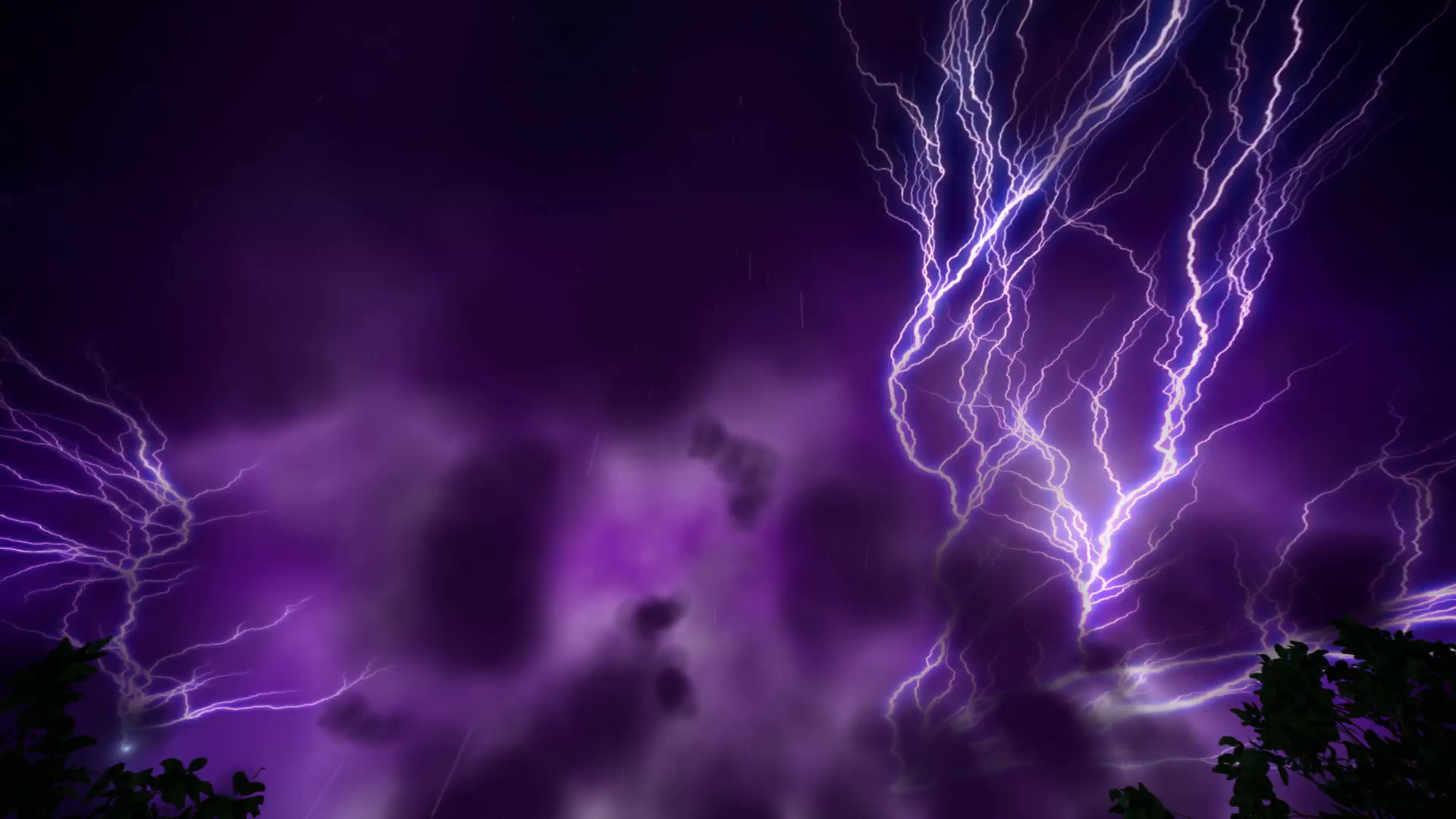 1920x1080 Violent night storm with rain and moving trees loop Motion Background -  Storyblocks Video