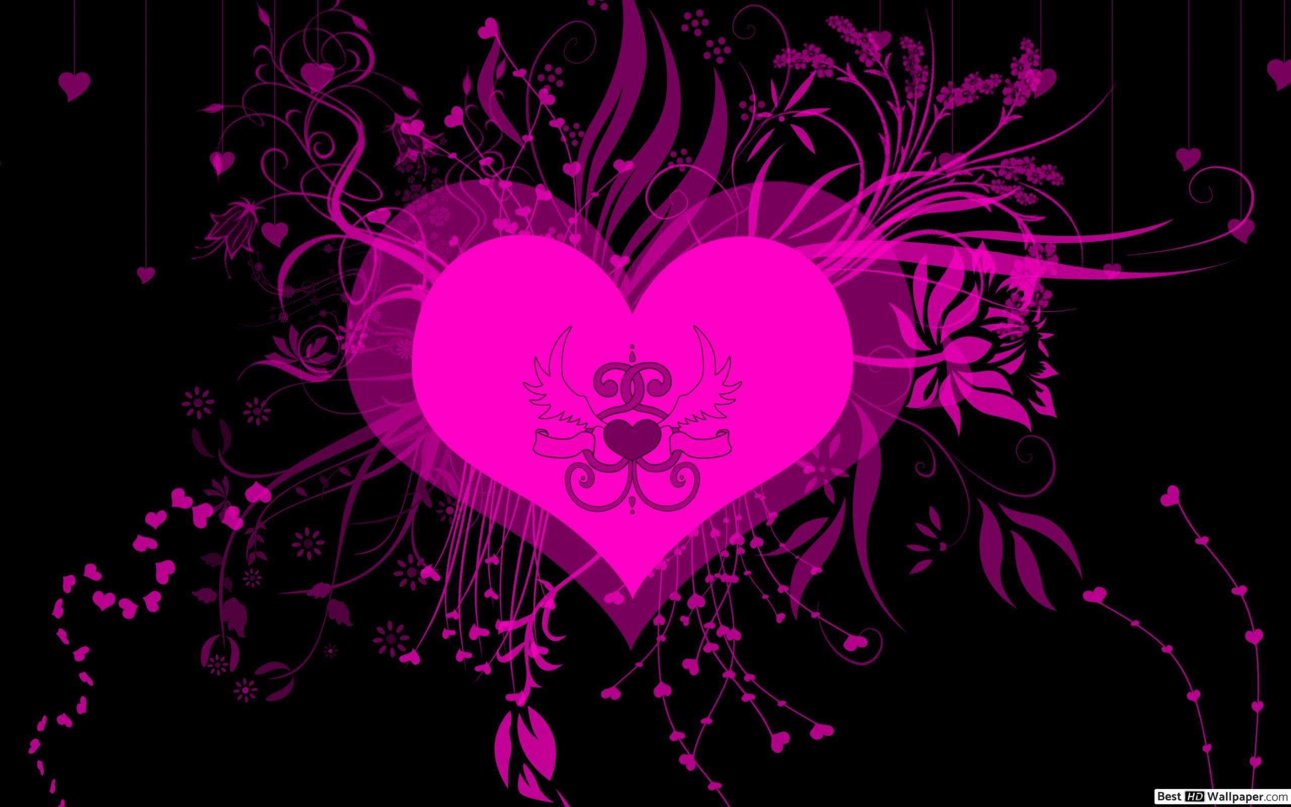 2560x1600 Valentine day neon pink heart wallpaper download jpg  All neon  pink wallpaper
