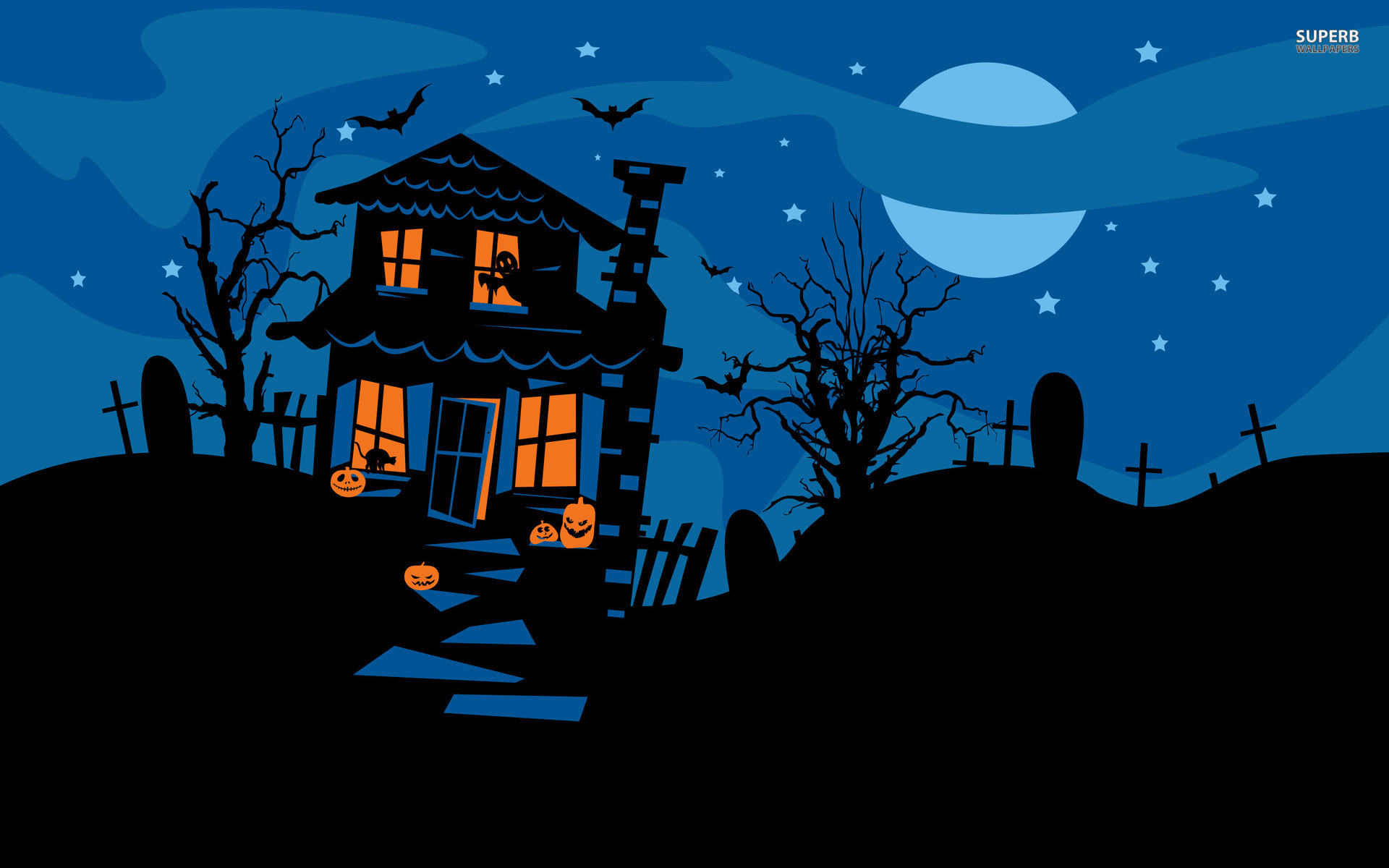 1920x1200 Haunted house background clipart
