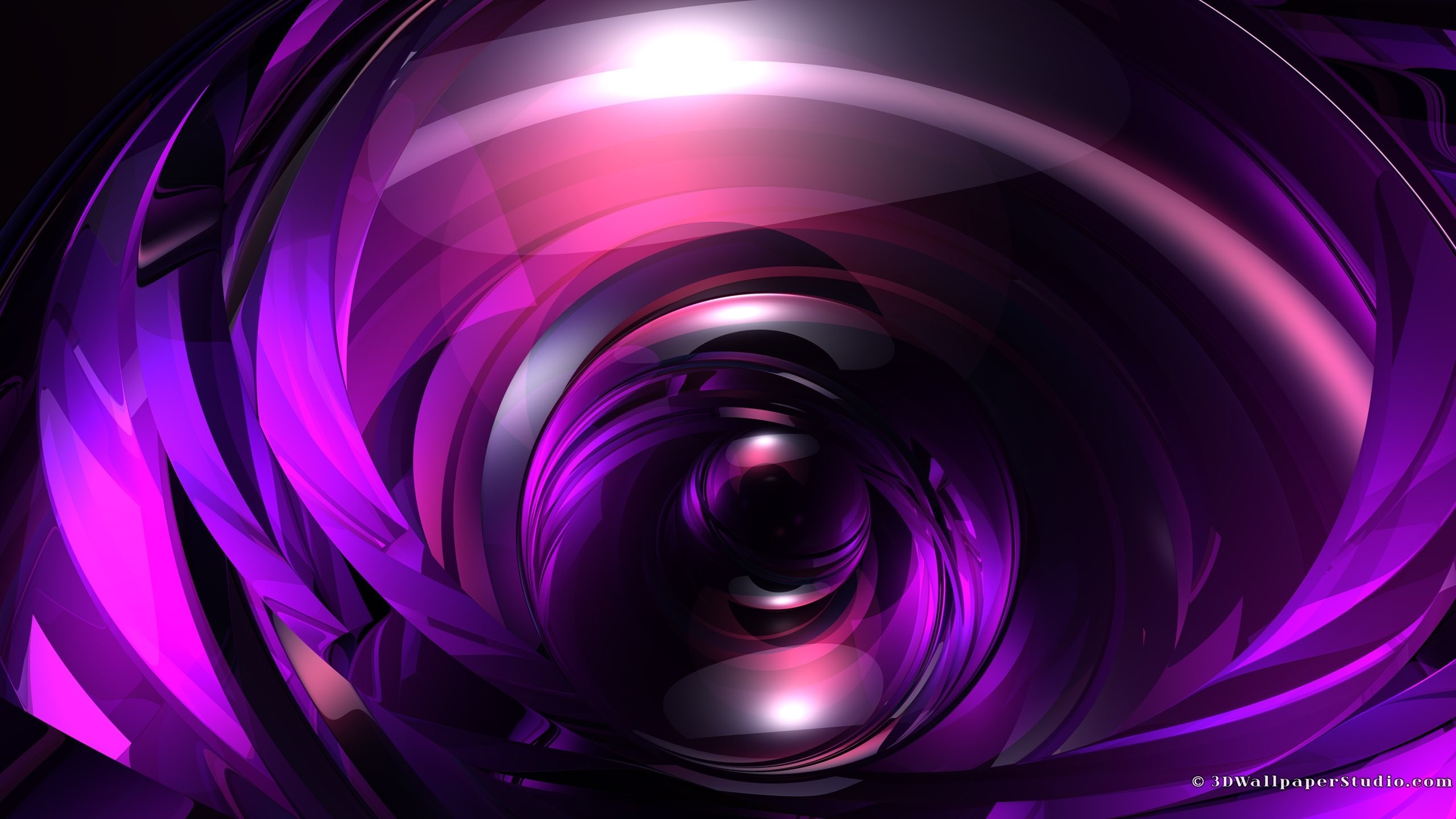 2560x1440  Glossy purple abstract wallpaper in  screen resolution
