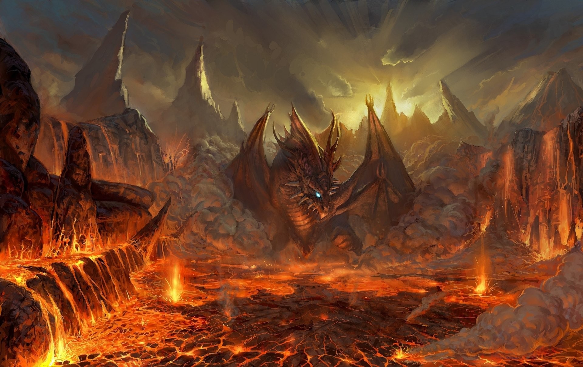 1920x1210 ... computer background wallpaper for your inspiration. Lineage Dragon  Video Game Lava Wallpaper