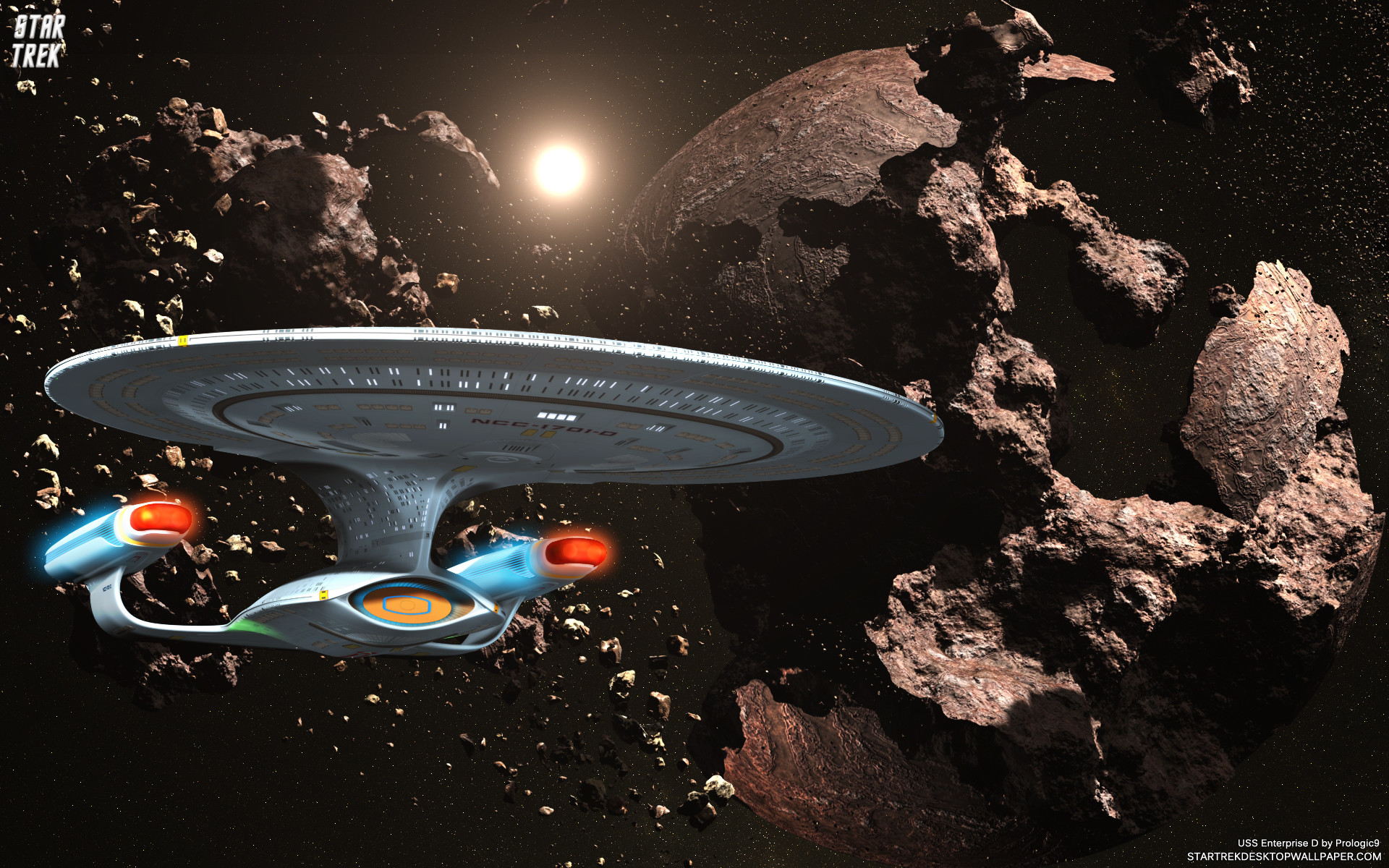 1920x1200 Star Trek USS Enterprise D NCC 1701 In Asteroid Field Free Star Trek