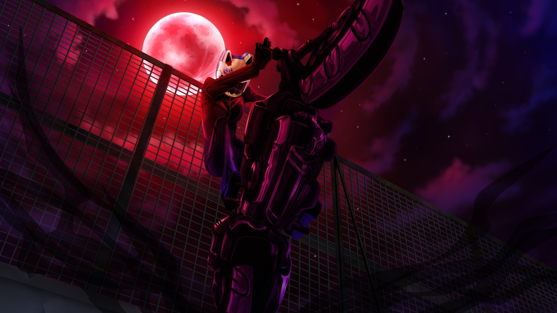 1920x1080 Durarara!!, Anime, Anime Girls, Bicycle, Moon, Celty Sturluson Wallpapers  HD / Desktop and Mobile Backgrounds