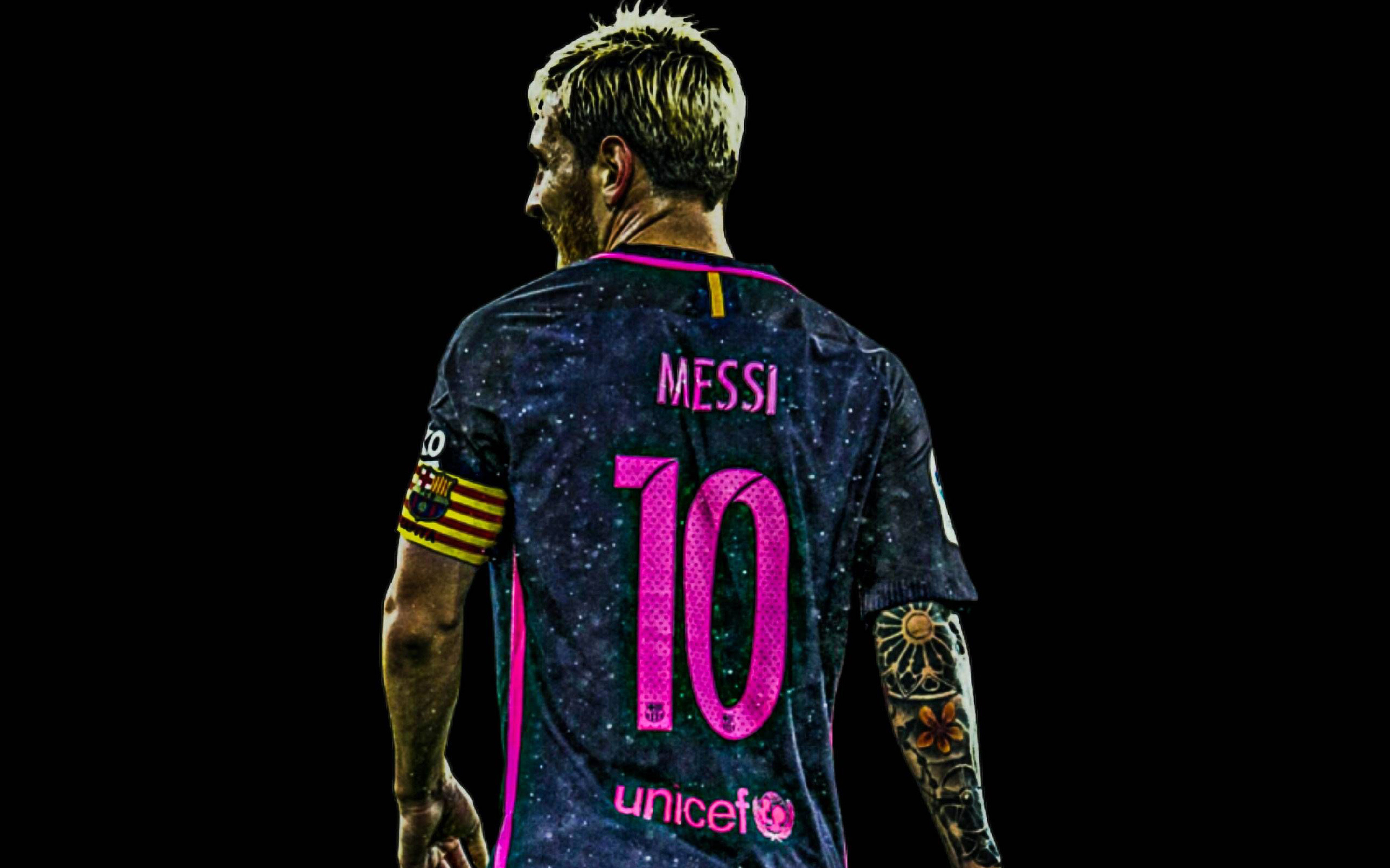 2880x1800 Messi, HDR, fan art, FCB, football stars, FC Barcelona, La
