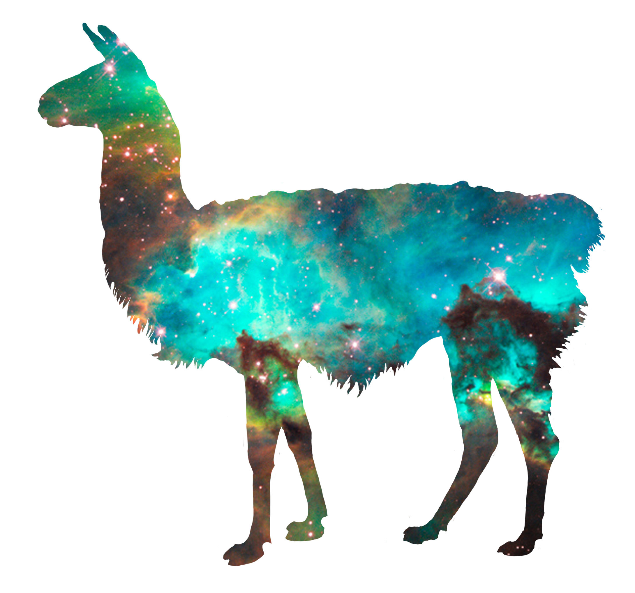 2180x2036 llamas in space | {Tens of Dollars Studio}