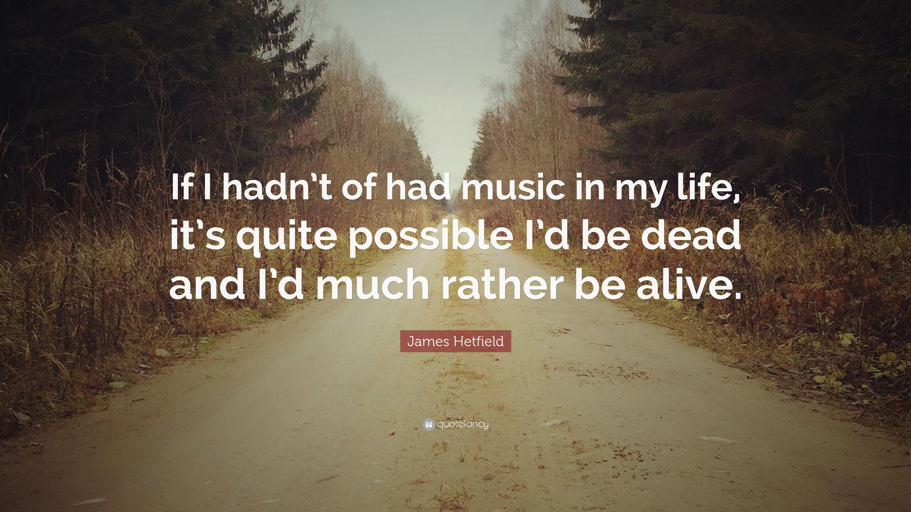 3840x2160 James Hetfield Quote: “If I hadn't of had music in my life