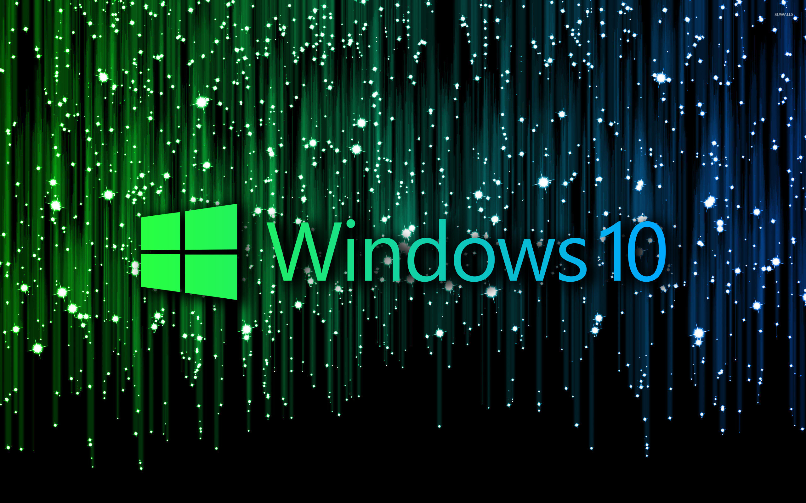 2560x1600 Windows 10 text logo on meteor shower wallpaper