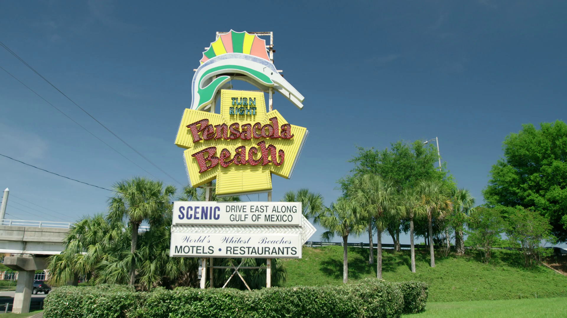1920x1080 Pensacola Beach Sign Tilt Up along florida coast vacation beach destination  stock footage video Stock Video Footage - Storyblocks Video