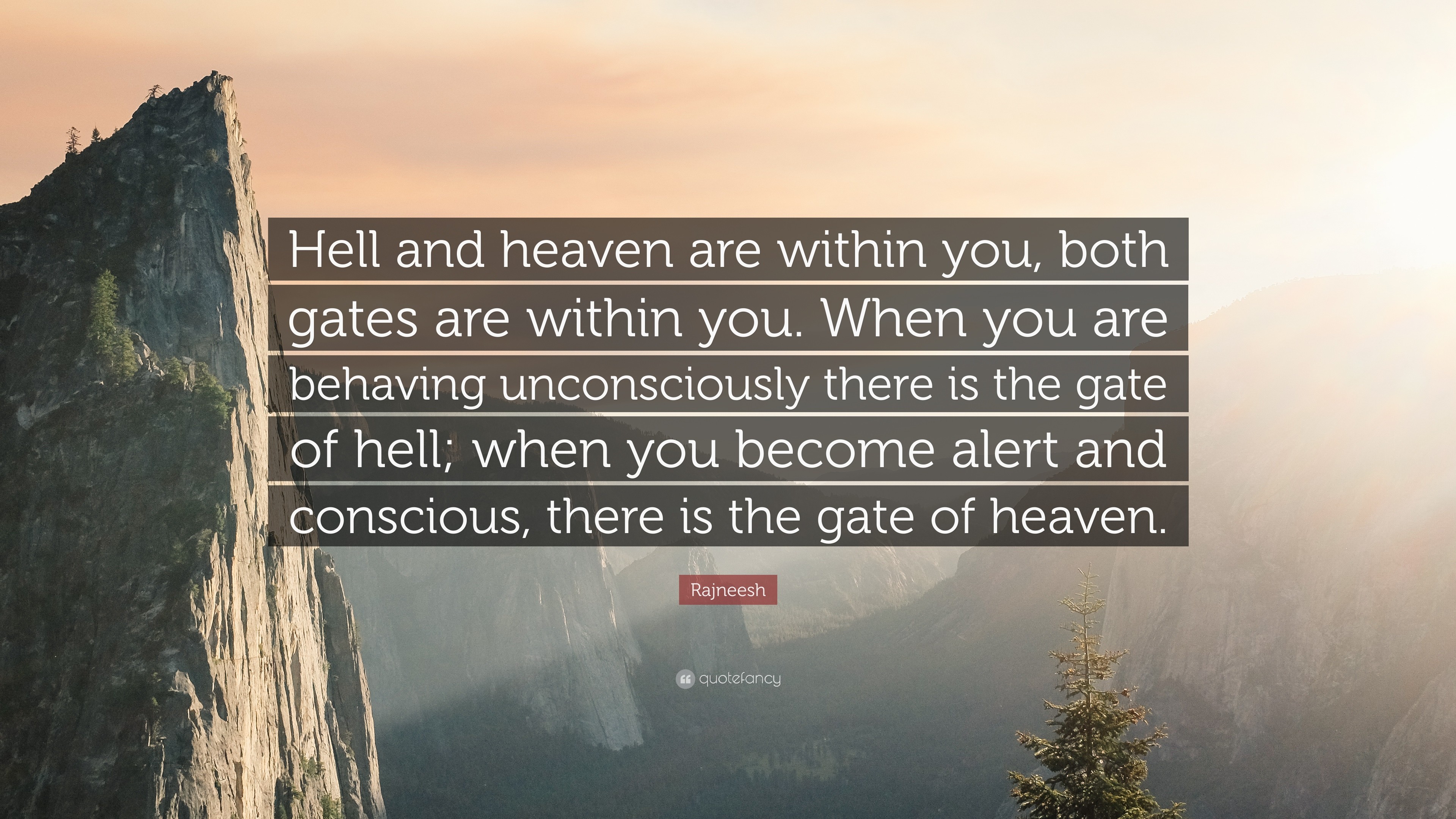 3840x2160 Rajneesh Quote: “Hell and heaven are within you, both gates are within you