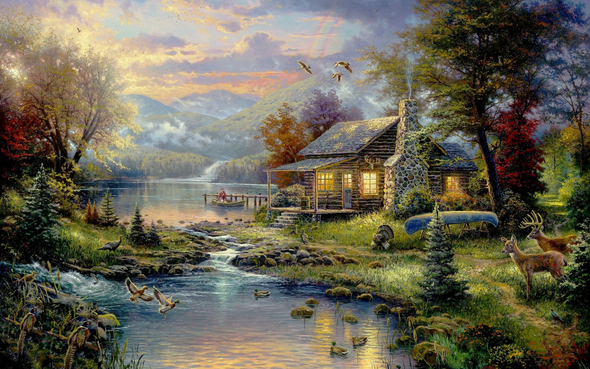 1920x1200 Thomas Kinkade Painting Wallpapers) – Free Backgrounds and Wallpapers