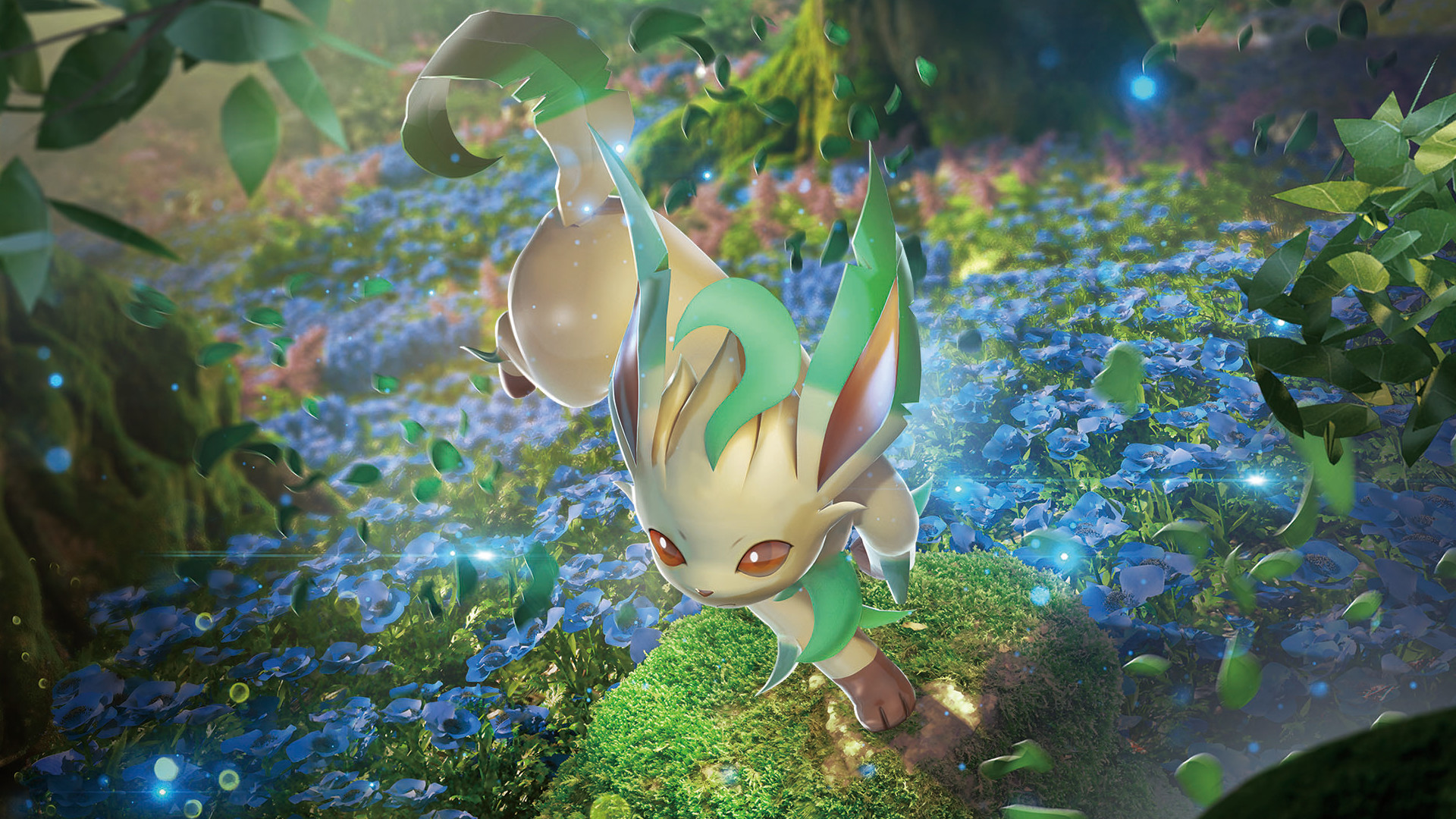 1920x1080  Leafeon Wallpaper (from Ultra Prism promo art)