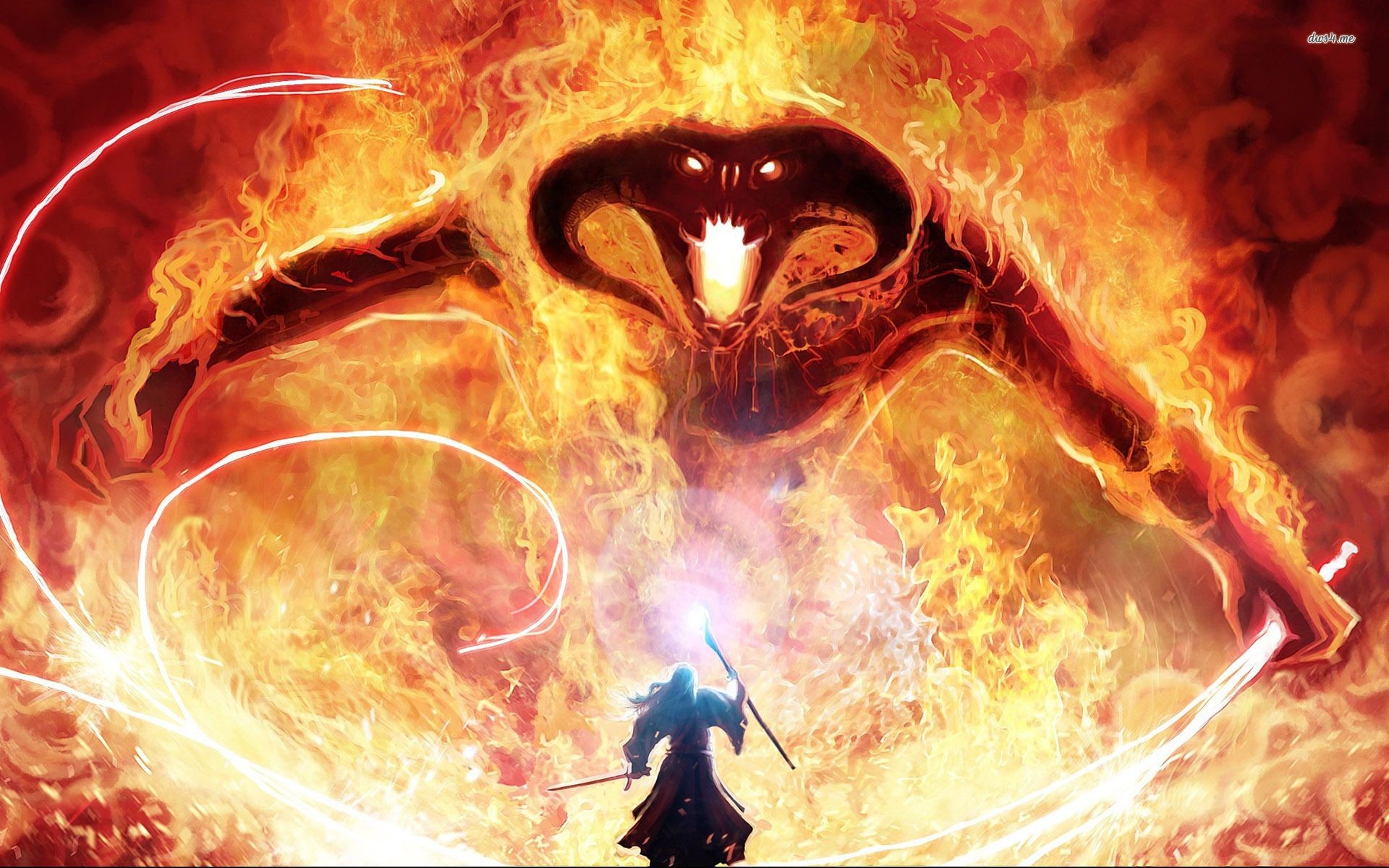 1920x1200 Gandalg and Balrog - Lord Of The Rings wallpaper