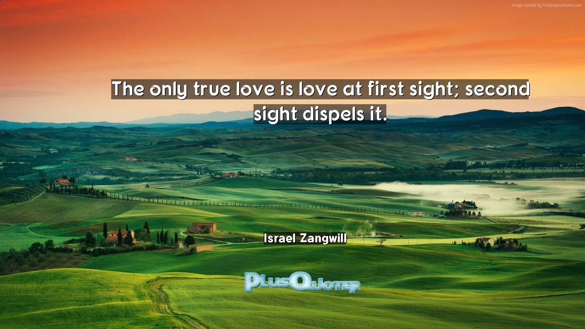 1920x1080 Download Wallpaper with inspirational Quotes- "The only true love is love  at first sight