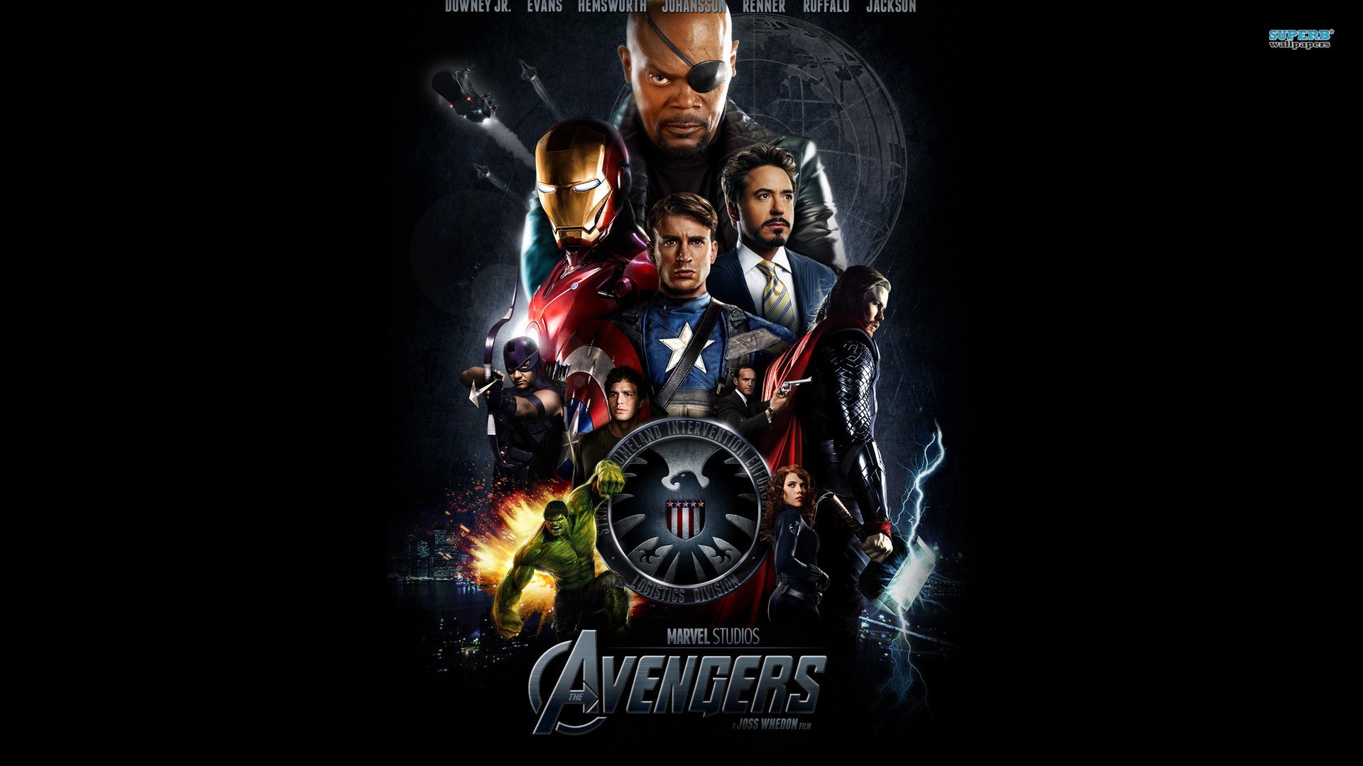 1920x1080 The Avengers, Tony Stark, Captain America, Black Widow, Hulk, Nick Fury