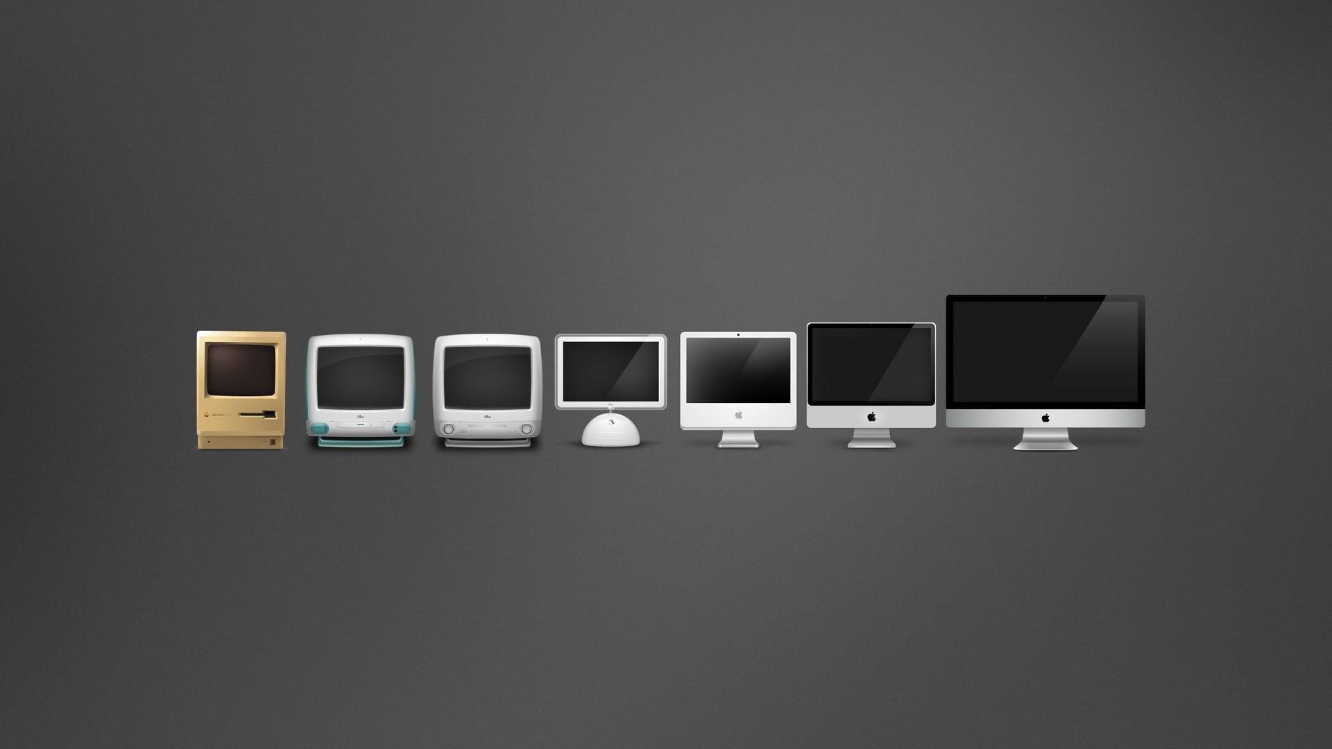 1920x1080 Evolution of Mac (From Lifehack's 100 Awesome Minimalist Wallpapers)