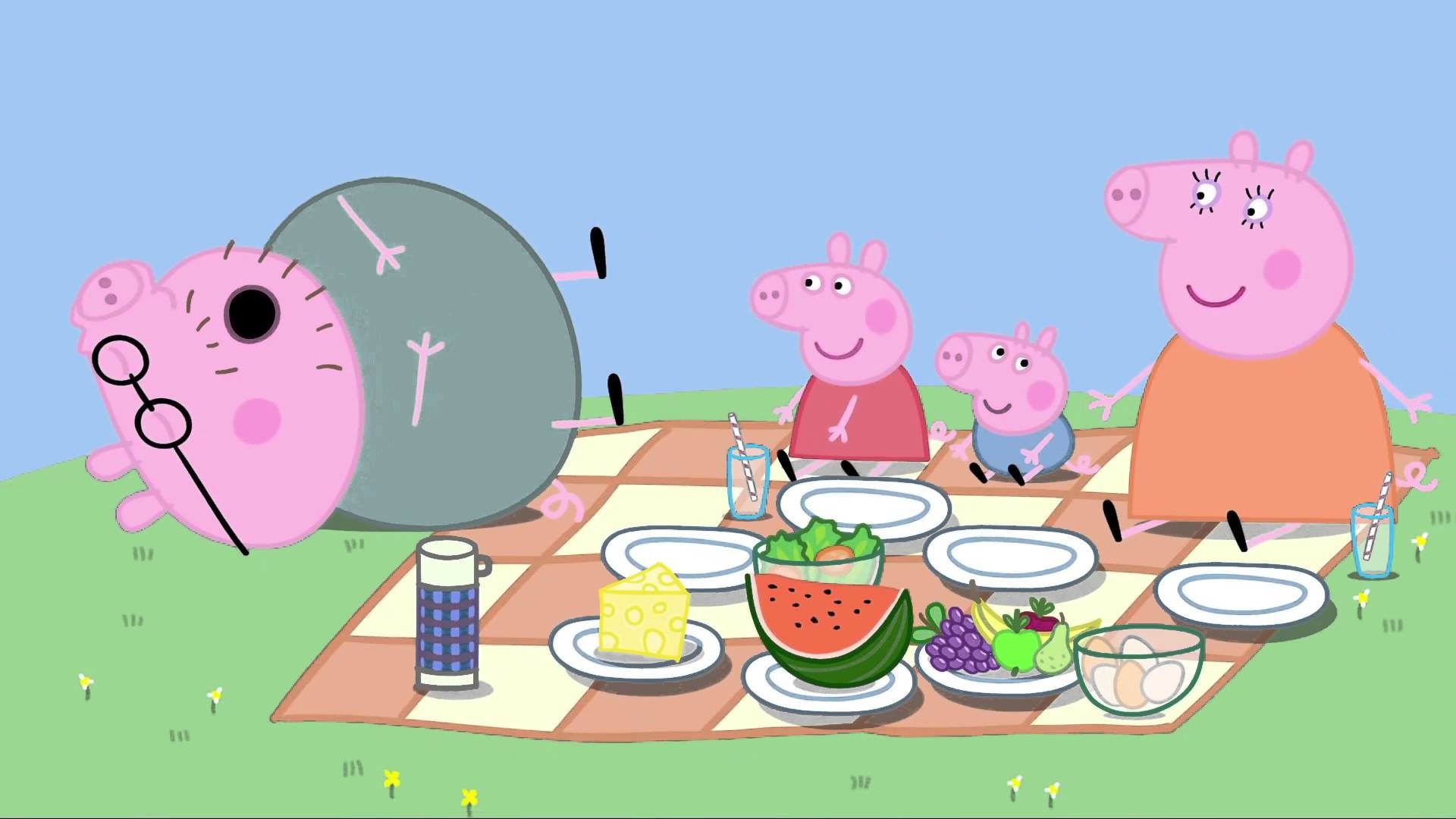 1920x1080 Peppa Pig: Picnic. Cartoons for Kids/Children