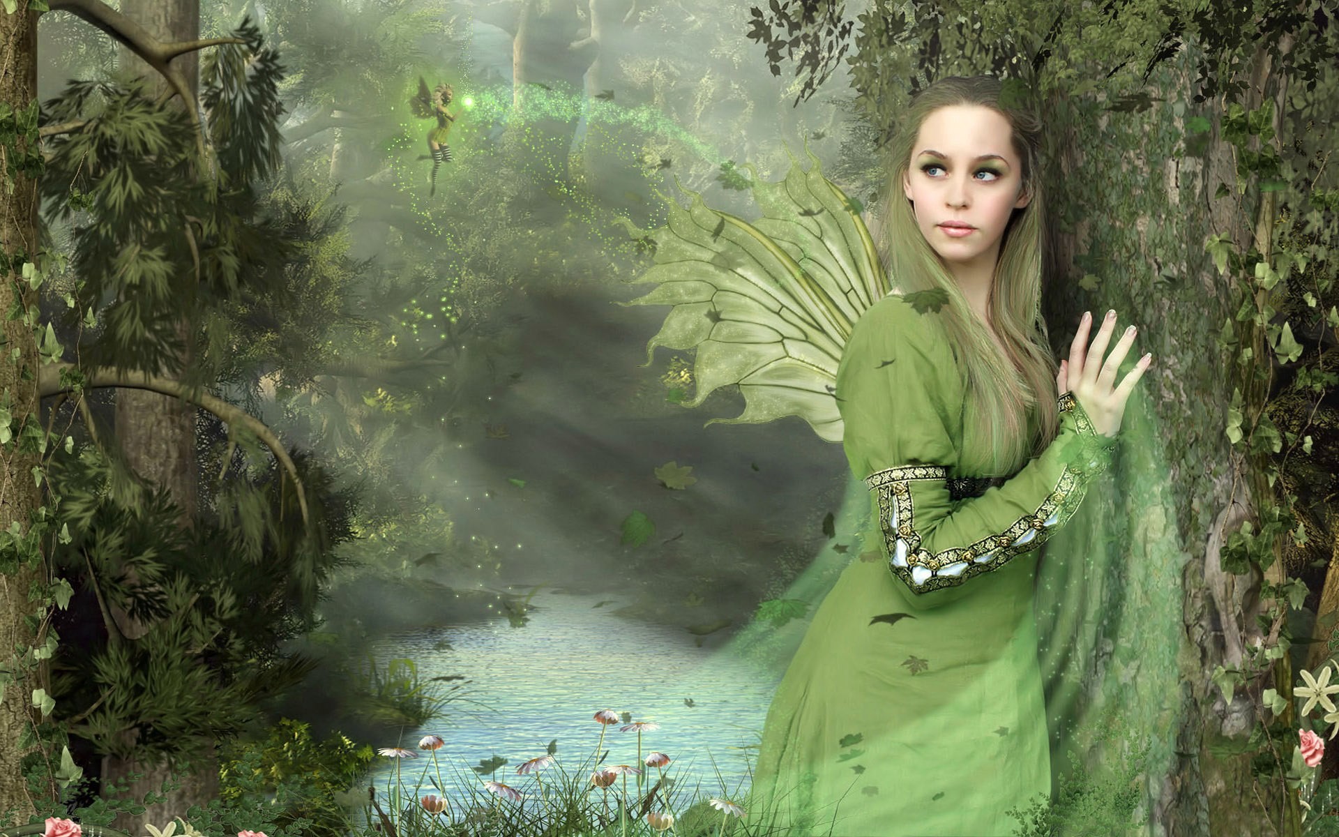 1920x1200 Forrest Green Fairy Girl wallpaper from Fairy wallpapers
