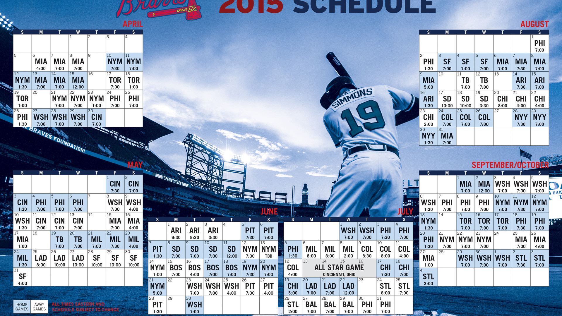 1920x1080 Atlanta Braves, Schedule, Mlb, Braves, Baseball, Sports, 2015, Atlanta