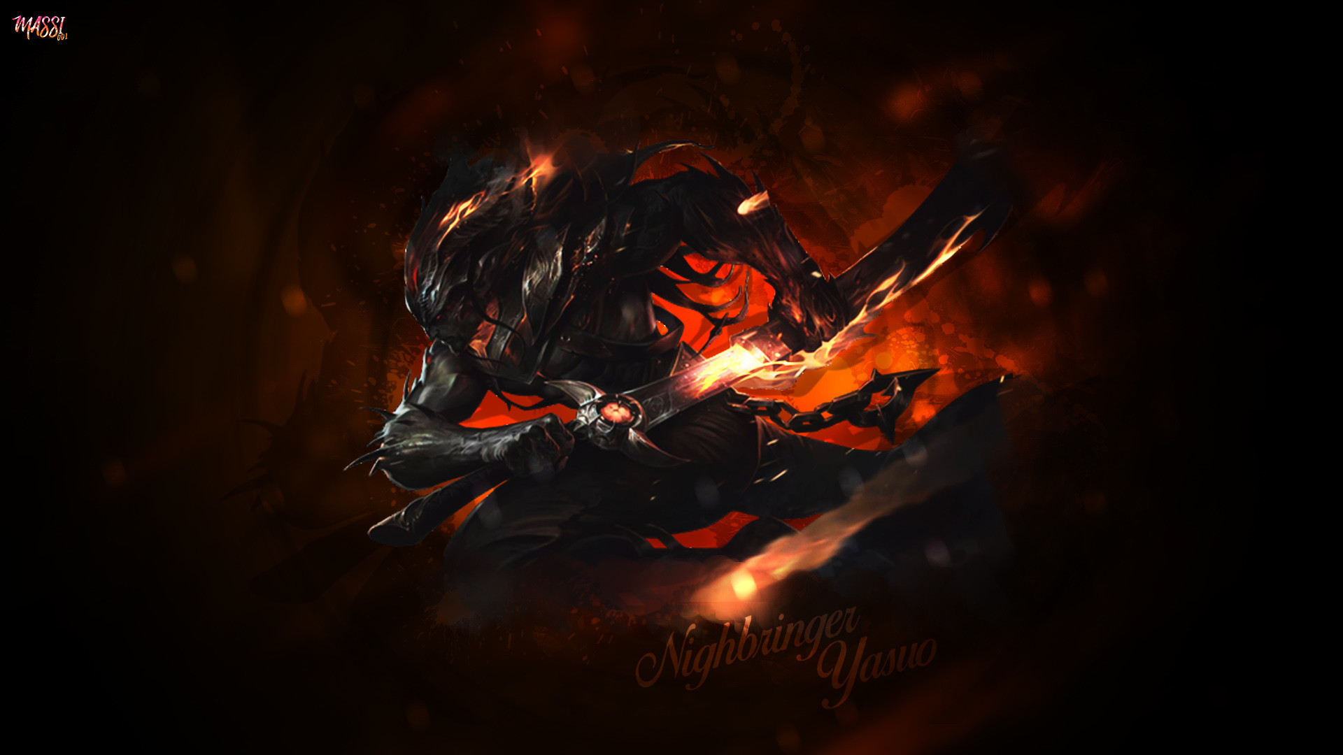 1920x1080 Nightbringer Yasuo by Massi001 HD Wallpaper Background Official Artwork  League of Legends lol