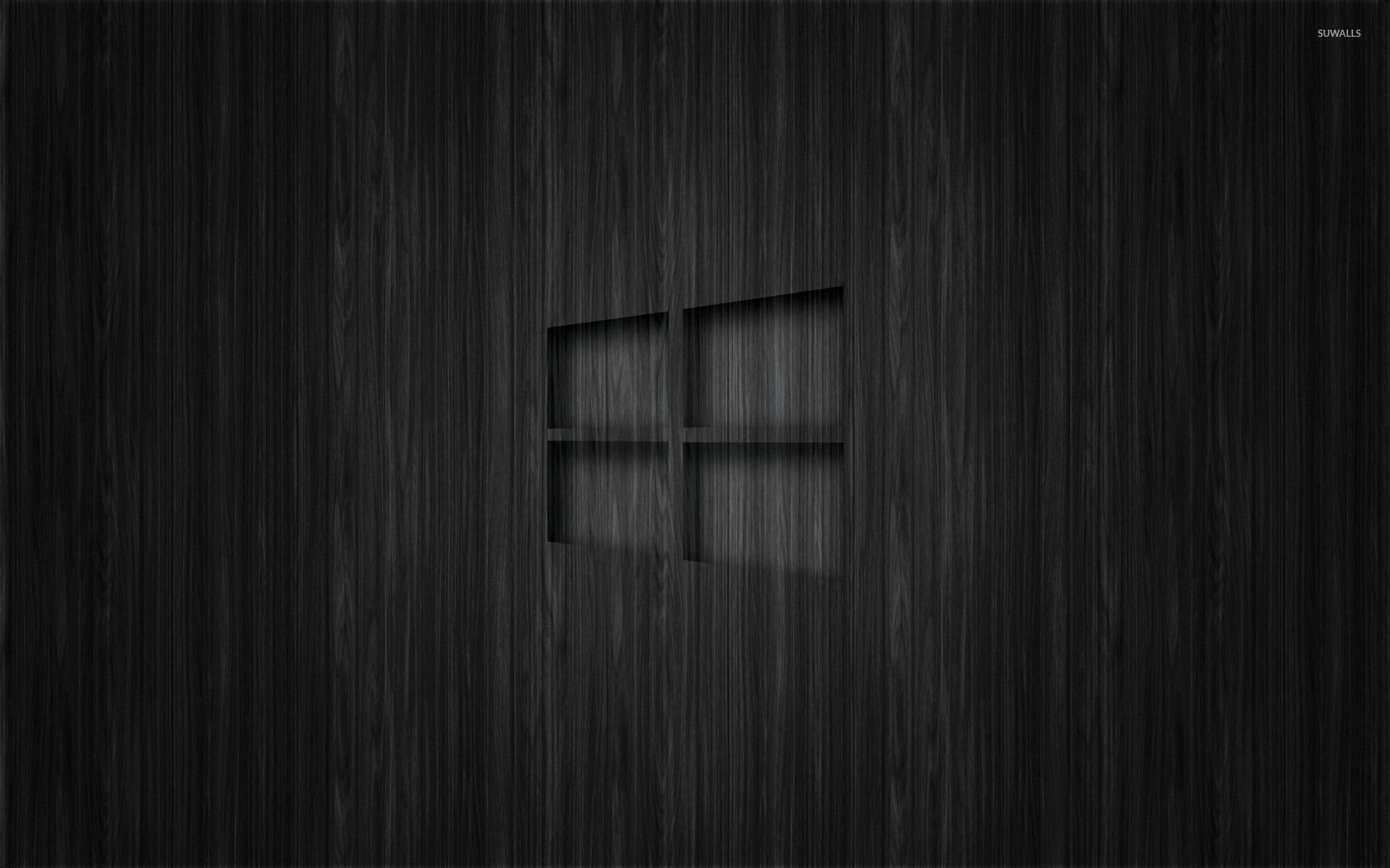 1920x1200 Windows 10 transparent logo on dark wood wallpaper