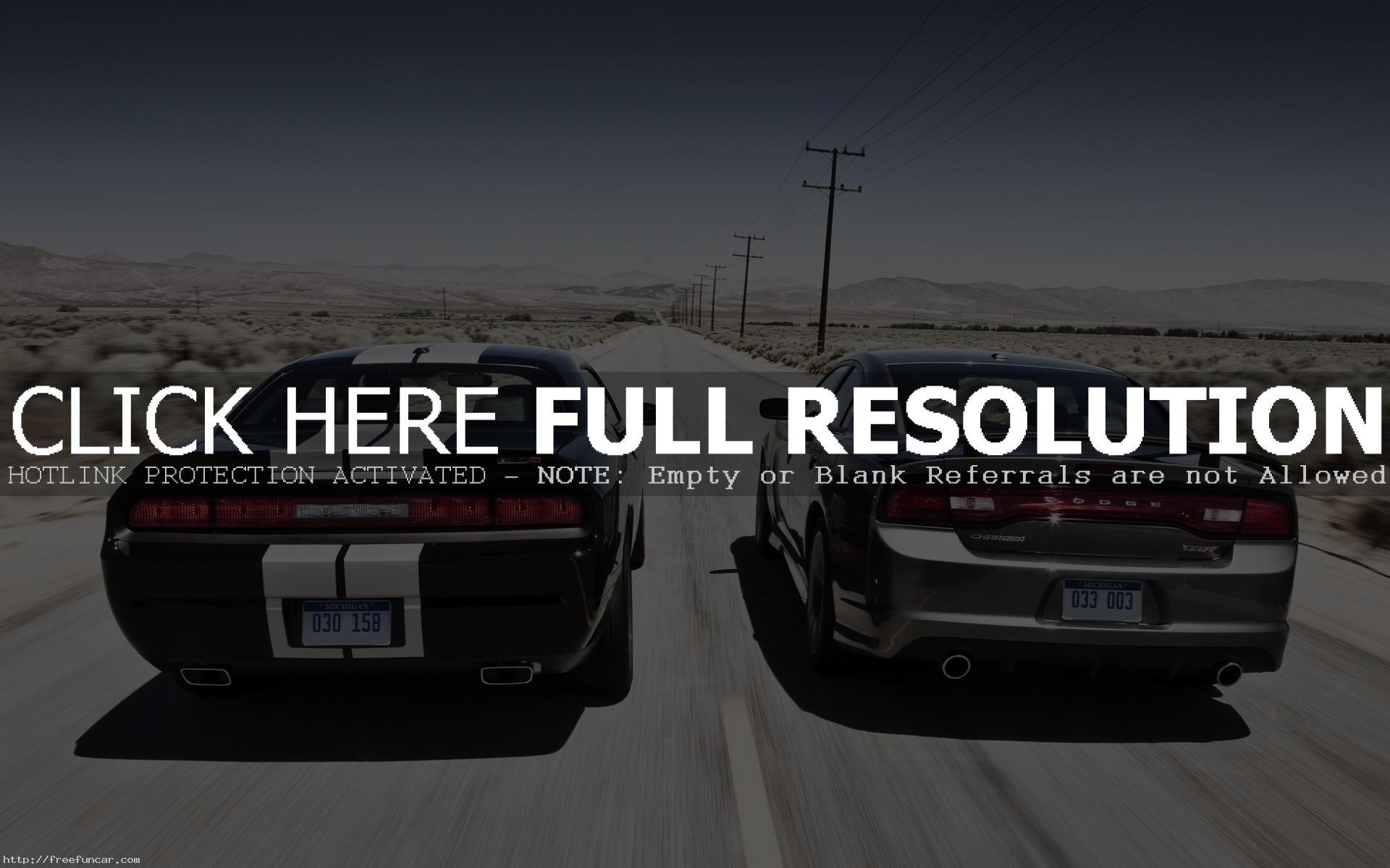 1920x1200 DODGE CHALLENGER SRT8 AND DODGE CHARGER RACING CAR WALLPAPER