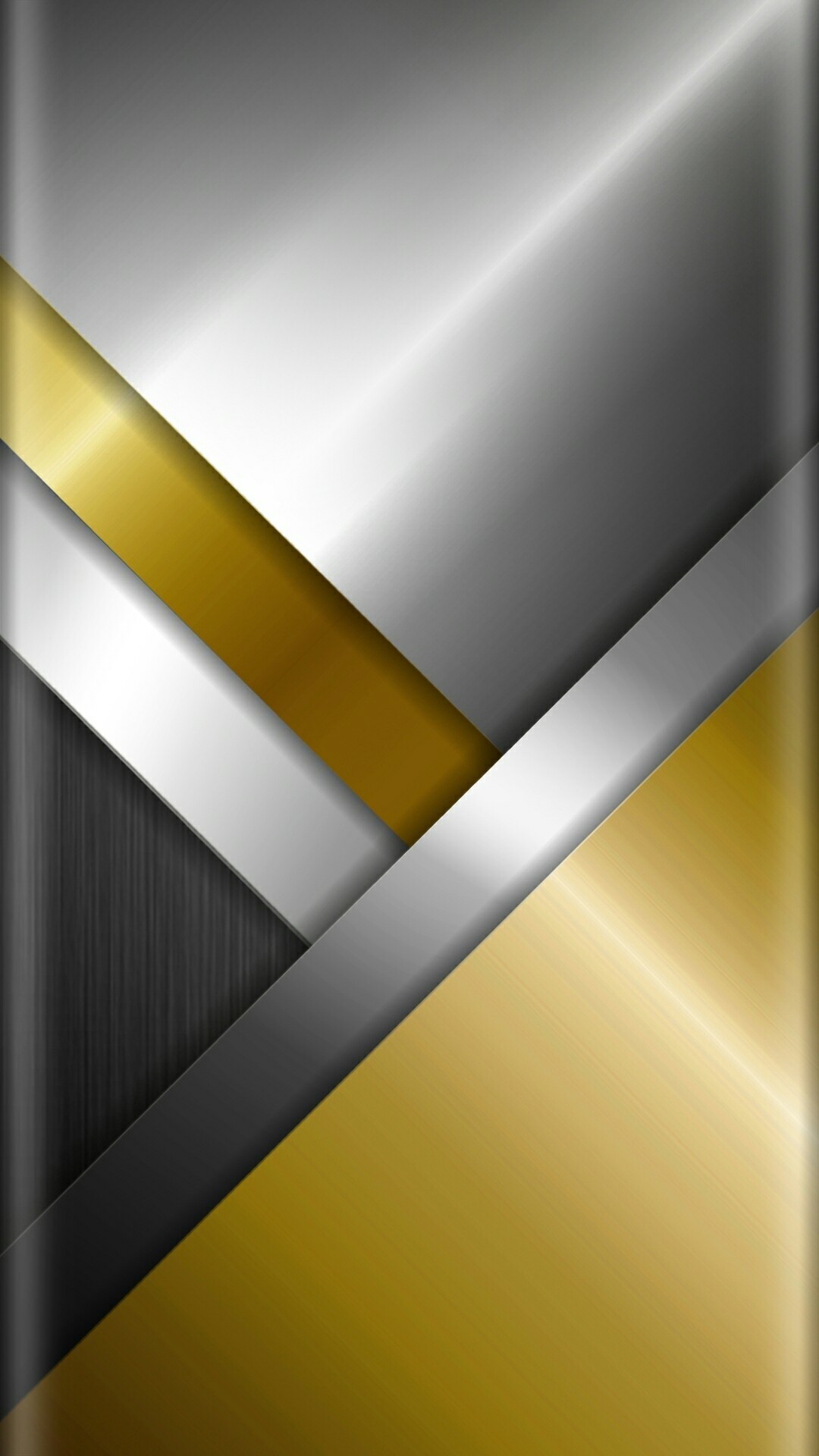 1080x1920 Chrome and Gold Abstract Wallpaper