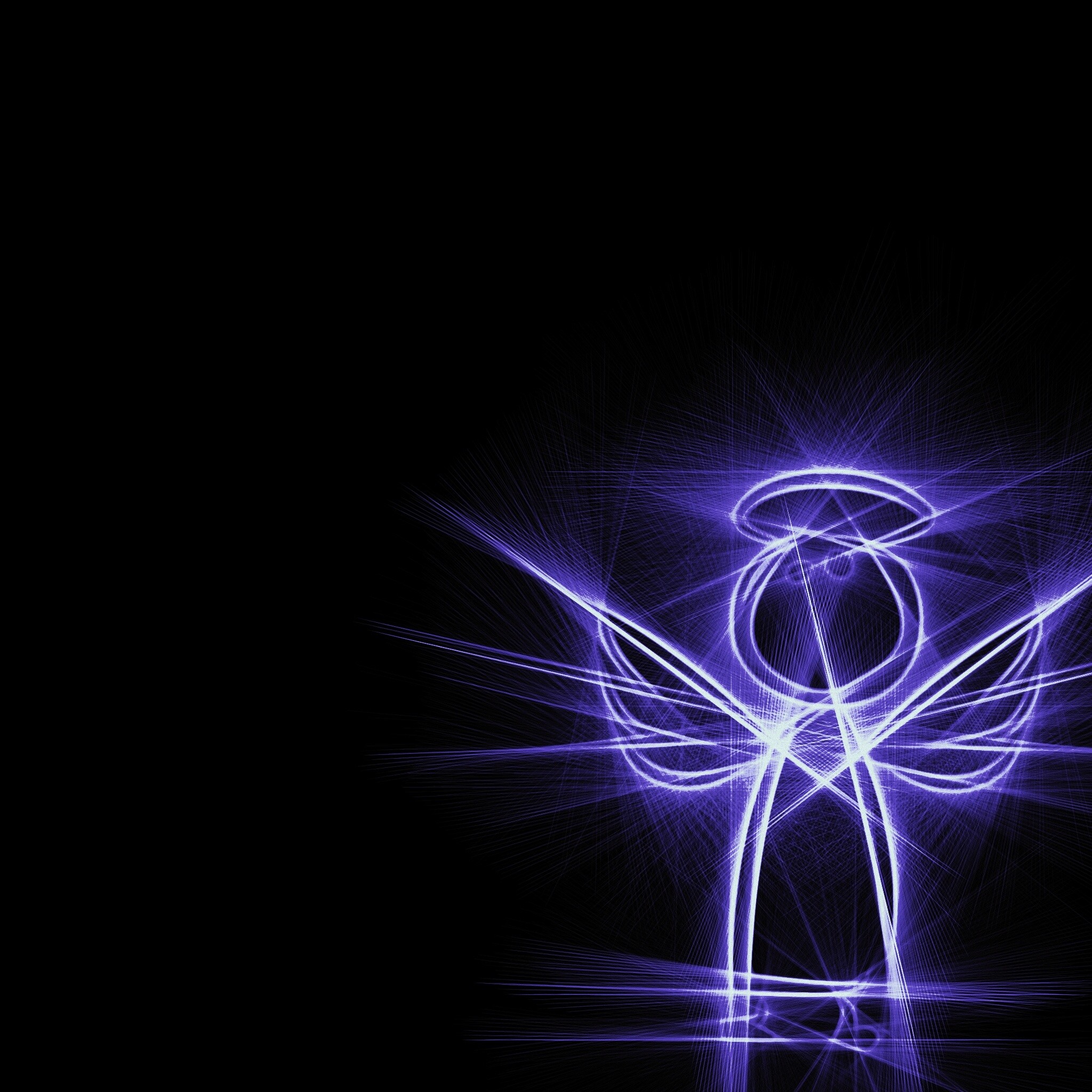2048x2048 luminous purple guardian angel on a black background