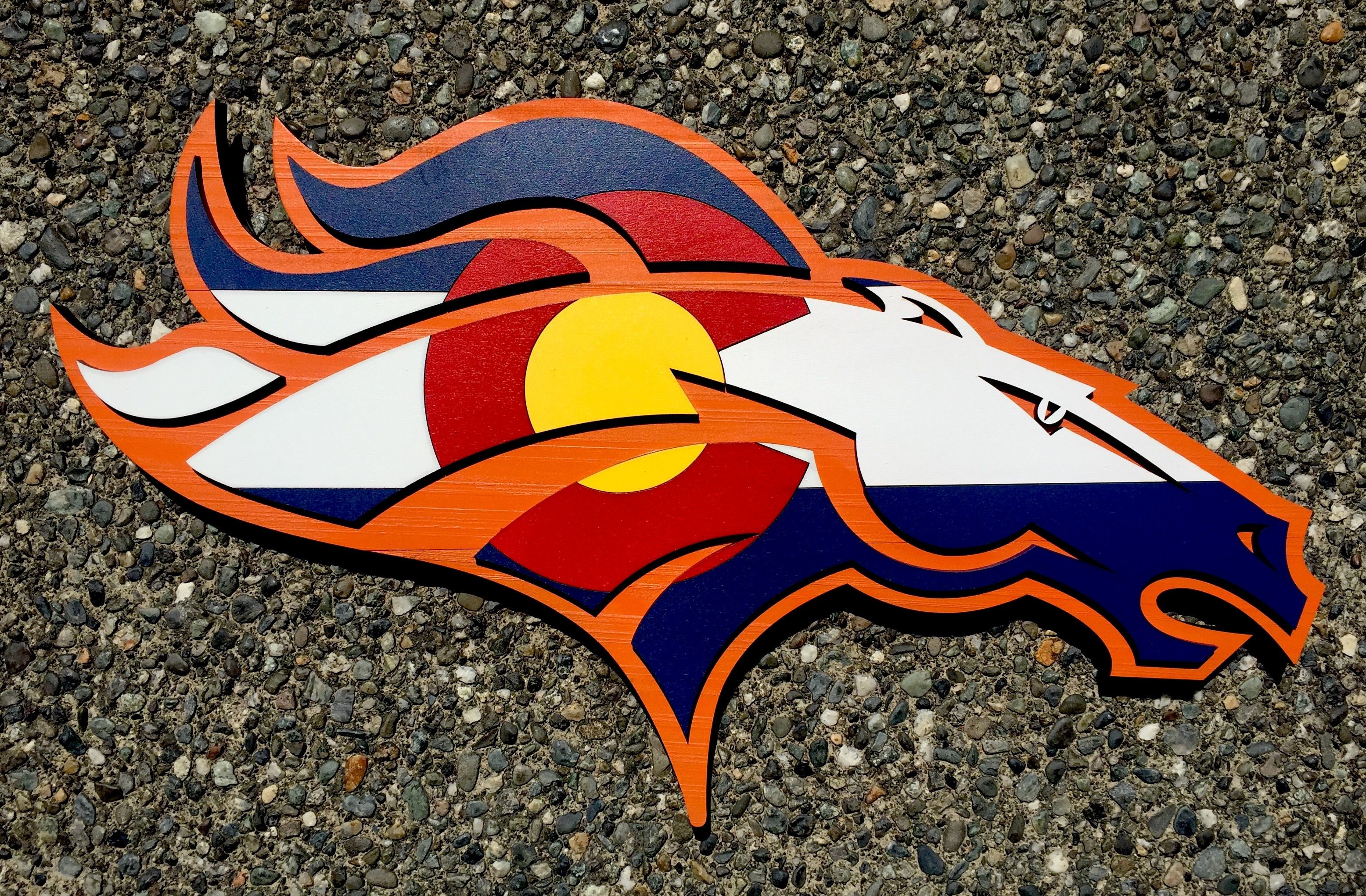 3112x2043 Denver Broncos Colorado Wood flag. 3D wood wall art. Handmade in USA.