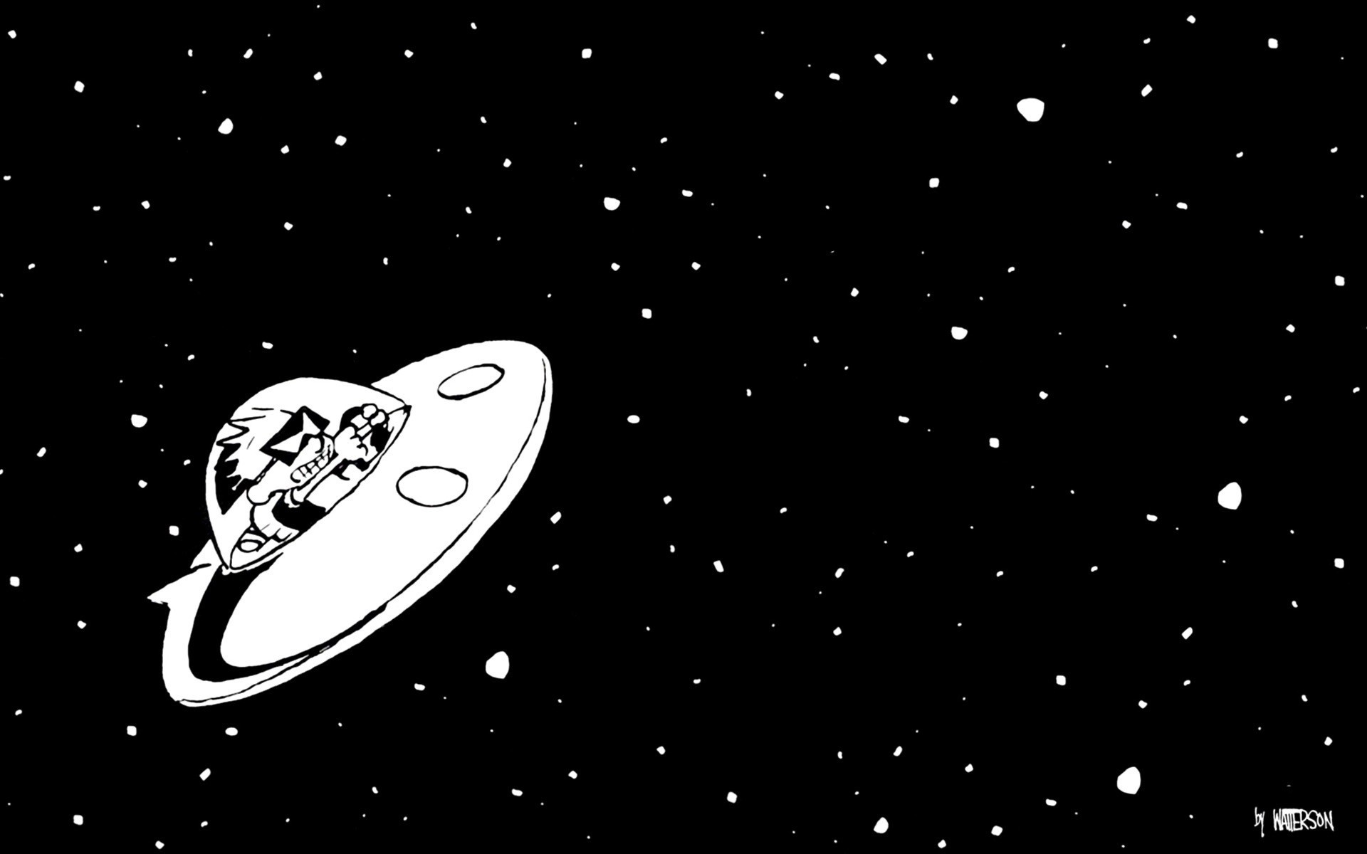 1920x1200 minimalism, Calvin And Hobbes, Spaceman Spiff, Black Wallpapers HD / Desktop  and Mobile Backgrounds
