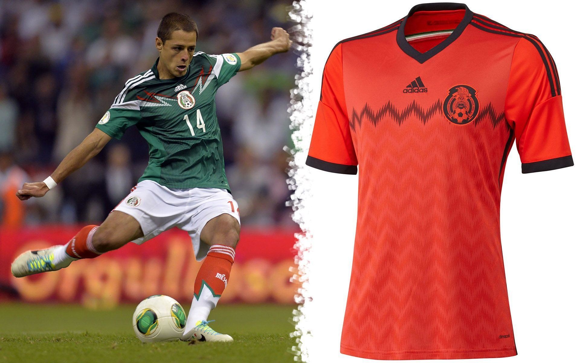 1920x1200 Chicharito Hernandez Mexico 2014 World Cup Home & Away Kit .