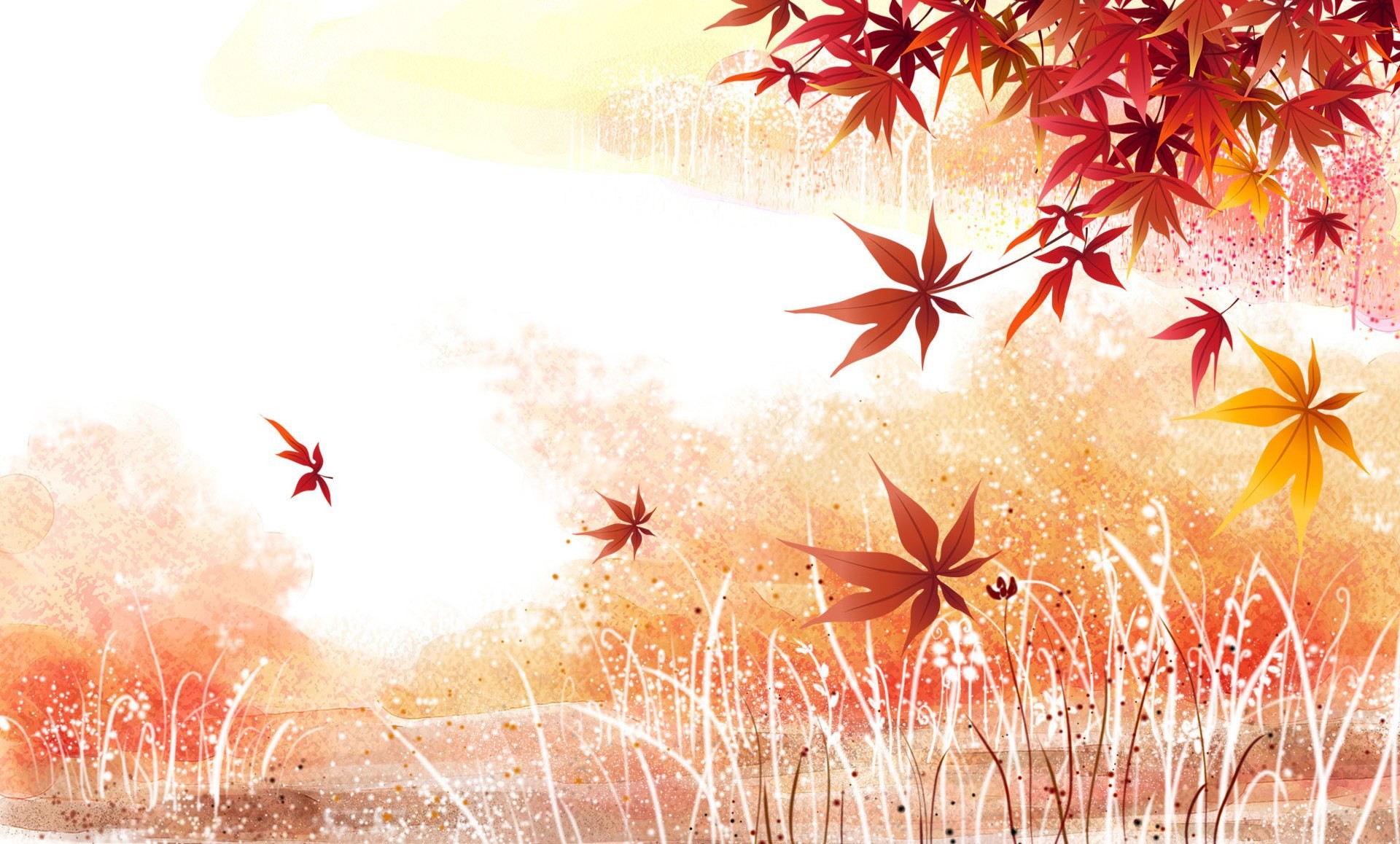 1920x1158 Maple leaves background wallpaper 2011