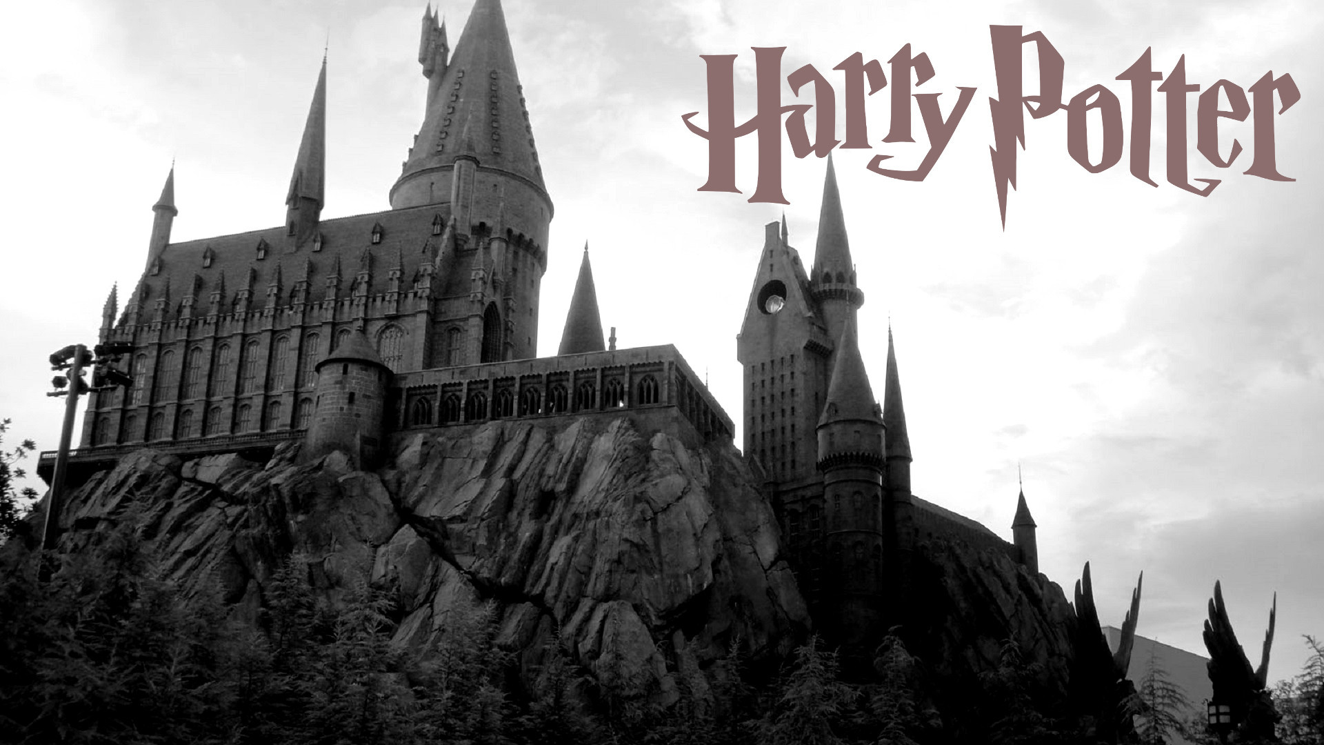 1920x1080 Harry Potter Wallpaper with logo and Hogwarts