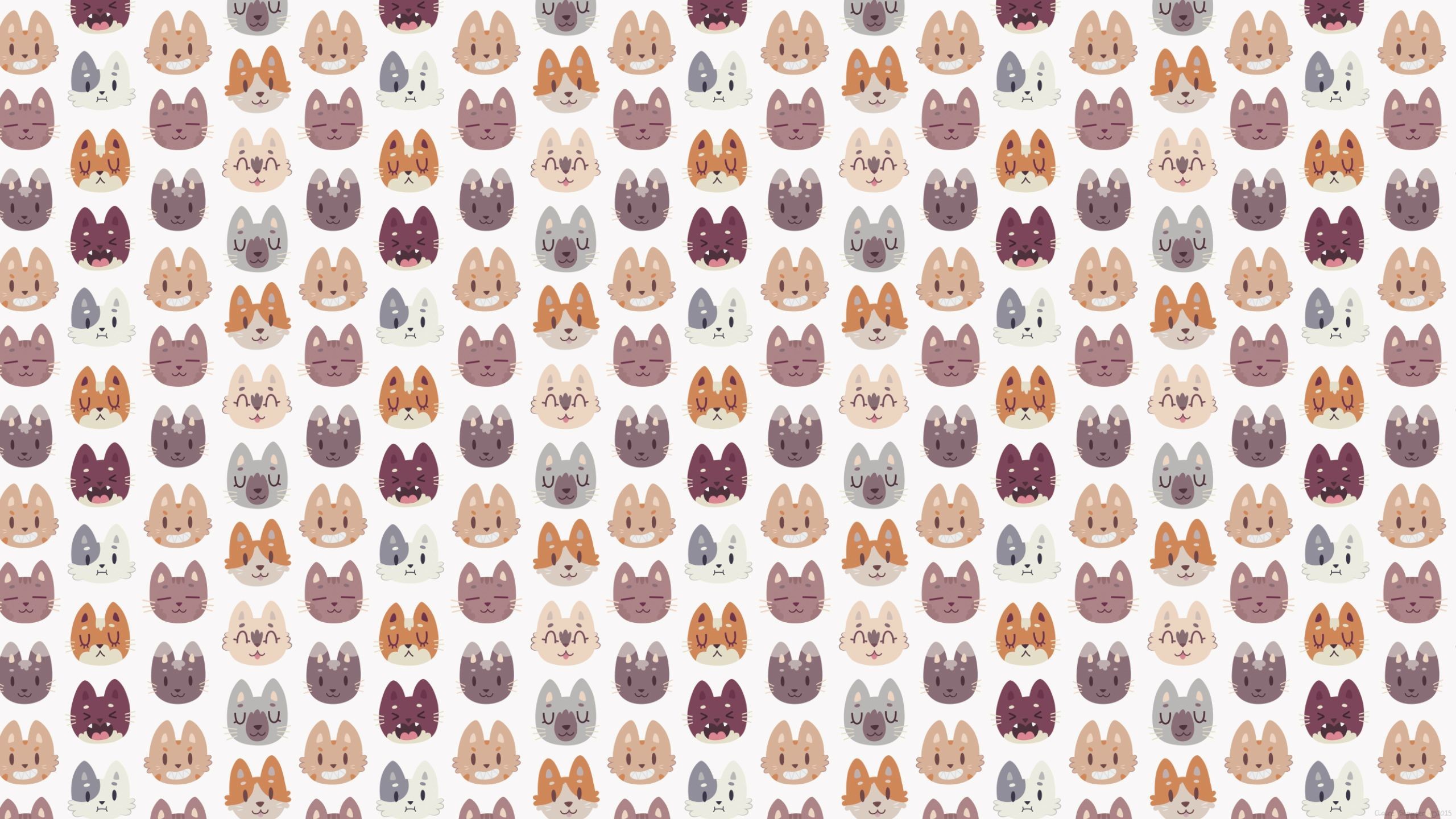 2560x1440  Kitty Cat Faces Pattern [] : wallpaper