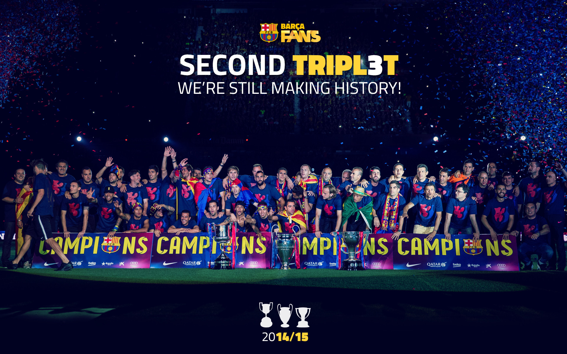 1920x1200 Second #TRIPL3T ; we're still making history! | My SOCCER obsession <333 |  Pinterest | FC Barcelona, Uefa champions league and Wallpaper