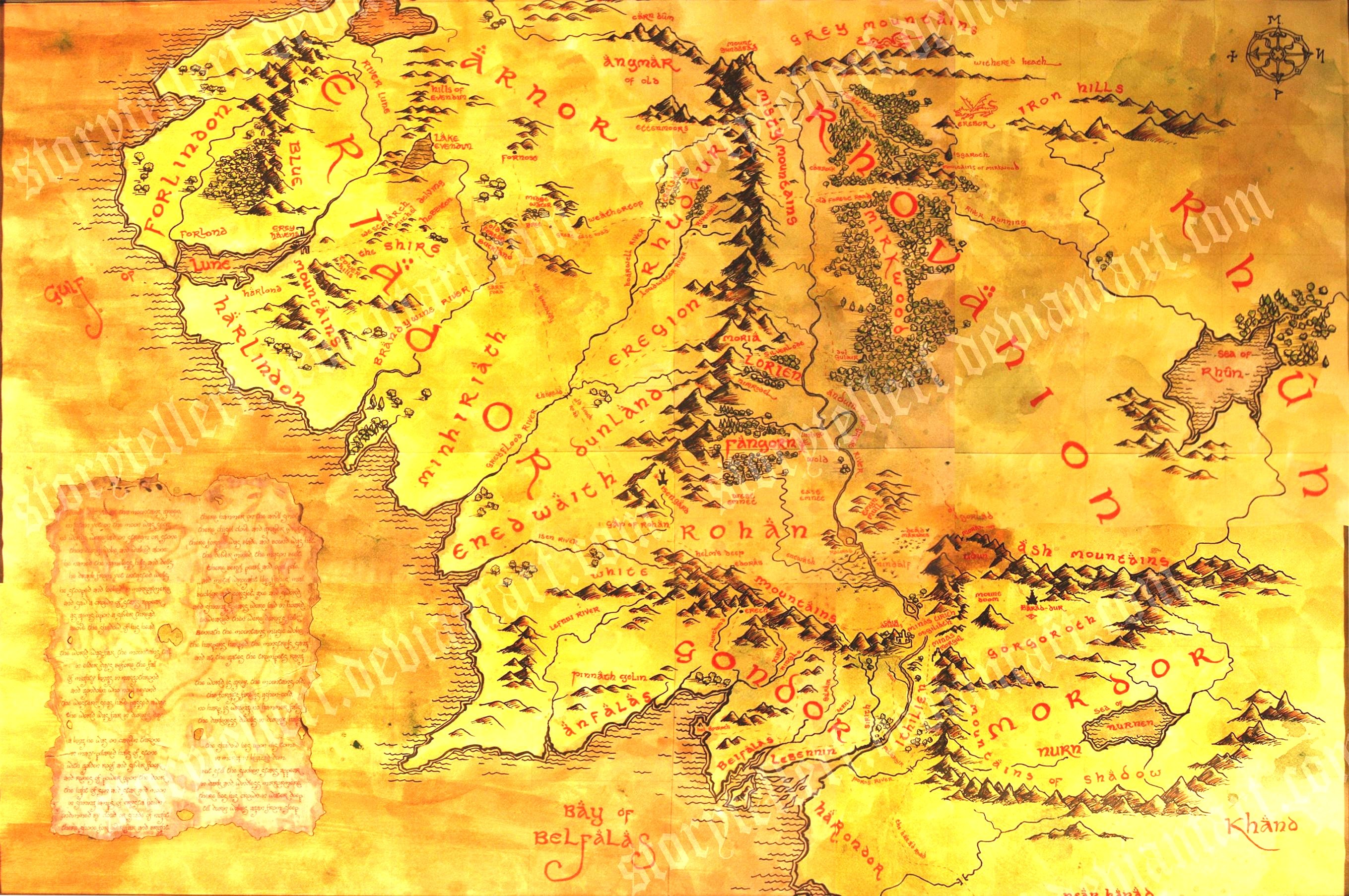 2718x1806 Middle Earth Map Desktop Wallpaper Also Full Map Of Middle Earth