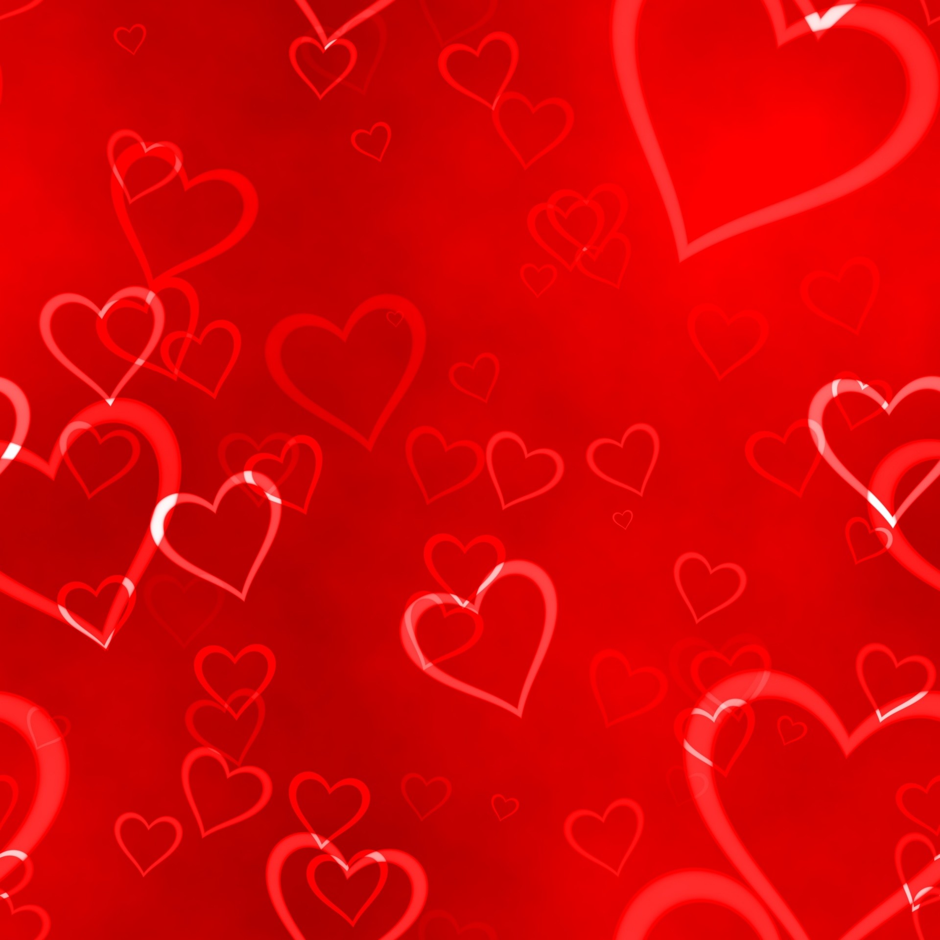 1920x1920 Background Red Hearts