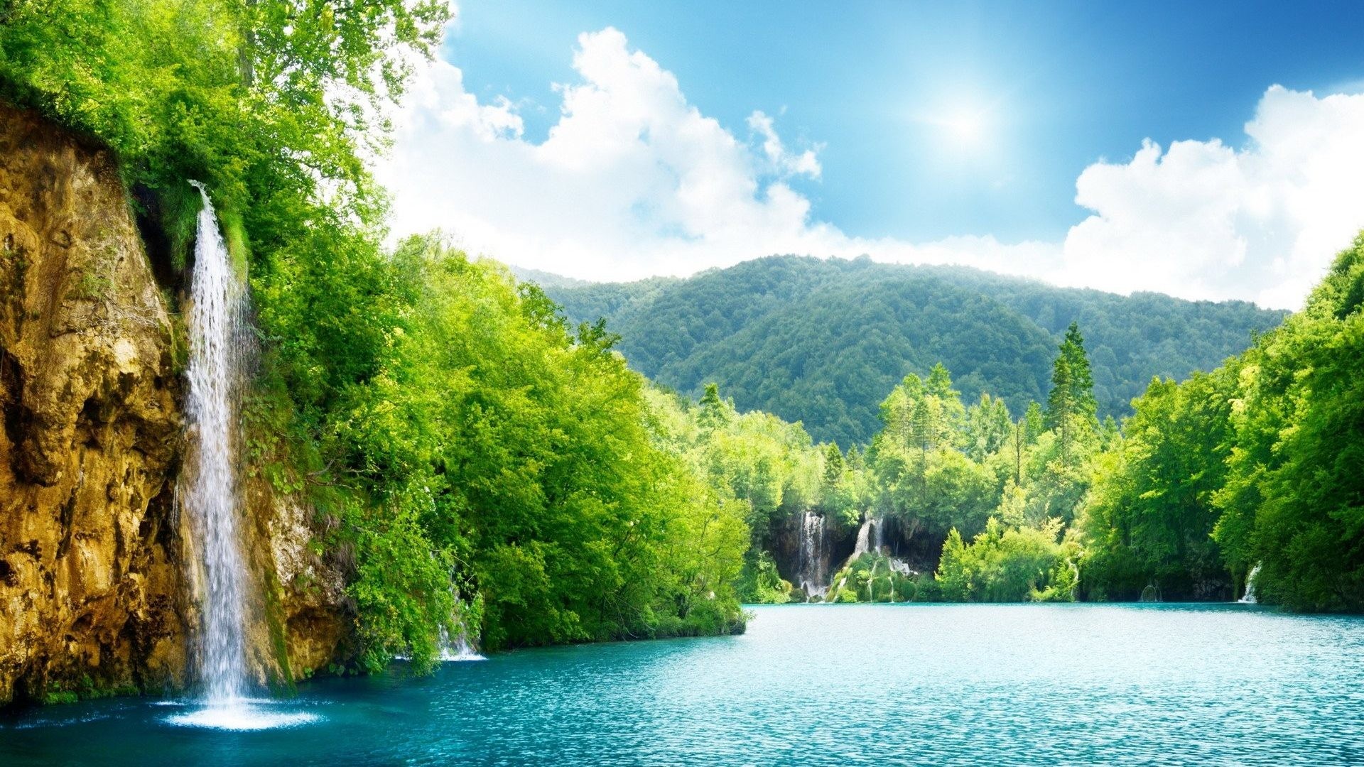 1920x1080 Forest Nature Sky Beauty Waterfall Landscape Amazing Desktop Hd Wallpapers  1080p