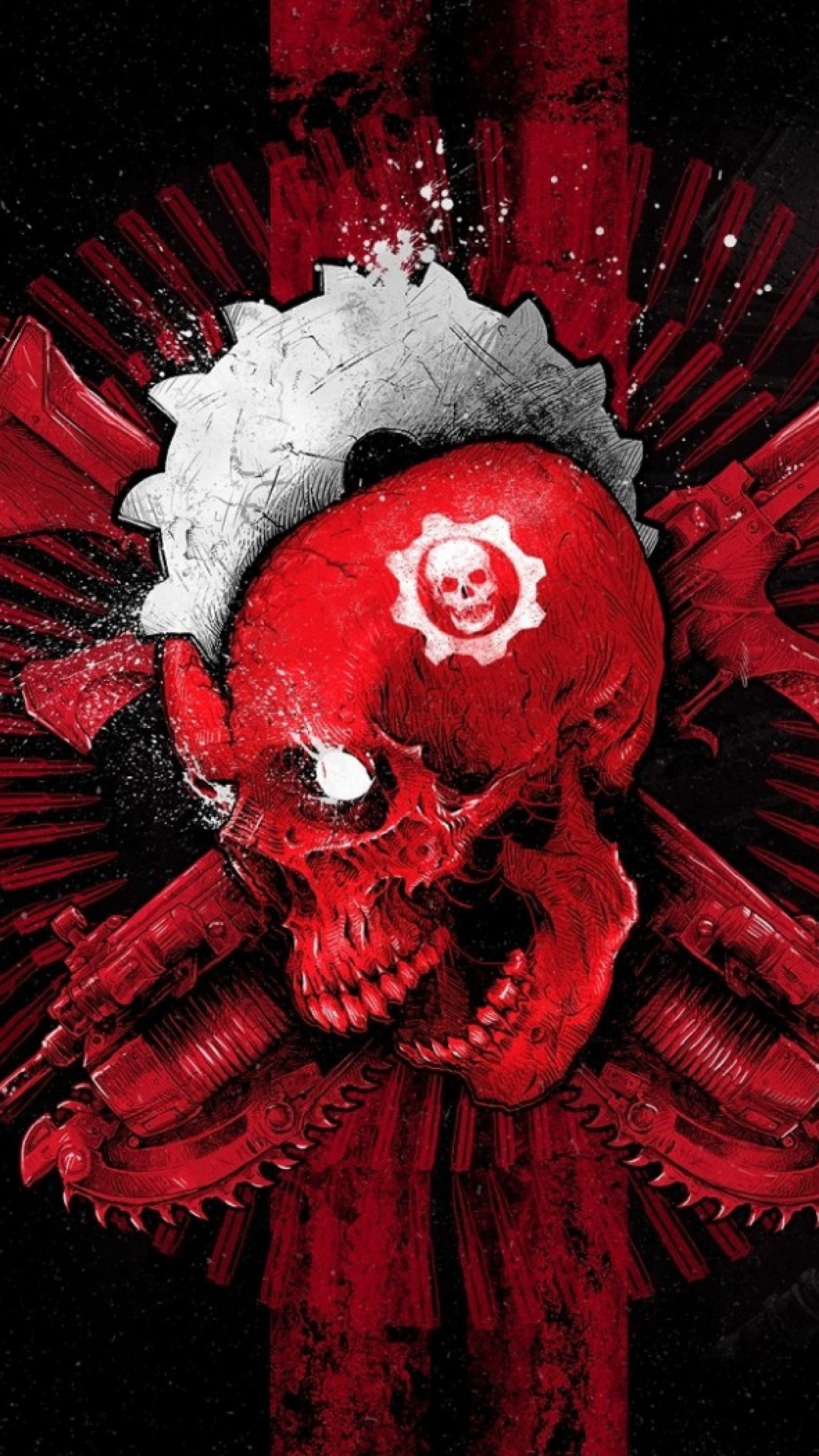 1440x2560 Preview wallpaper gears of war 4, the coalition, skull, emblem, gun  