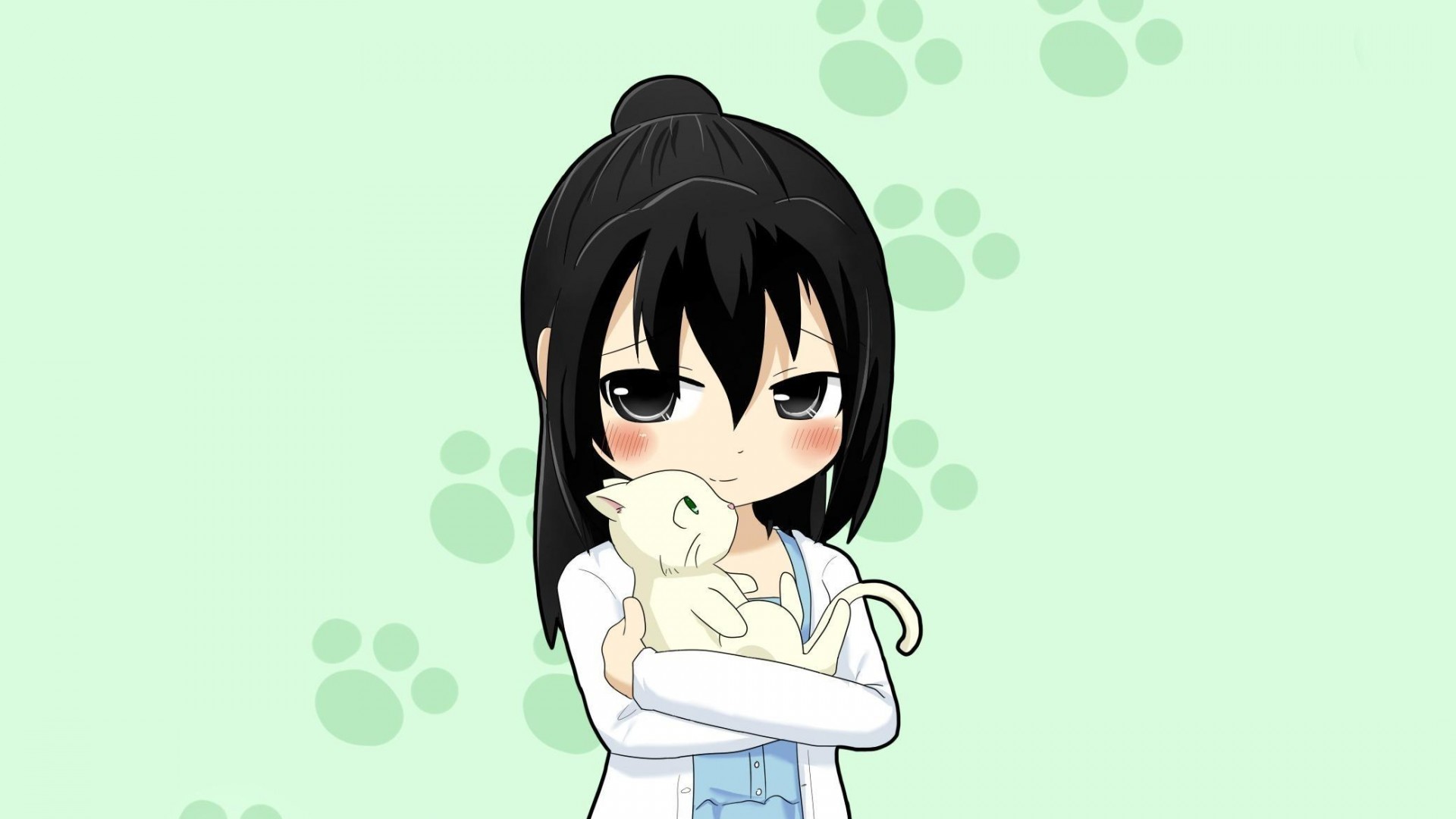 1920x1080 Cute Anime Girl Kitten