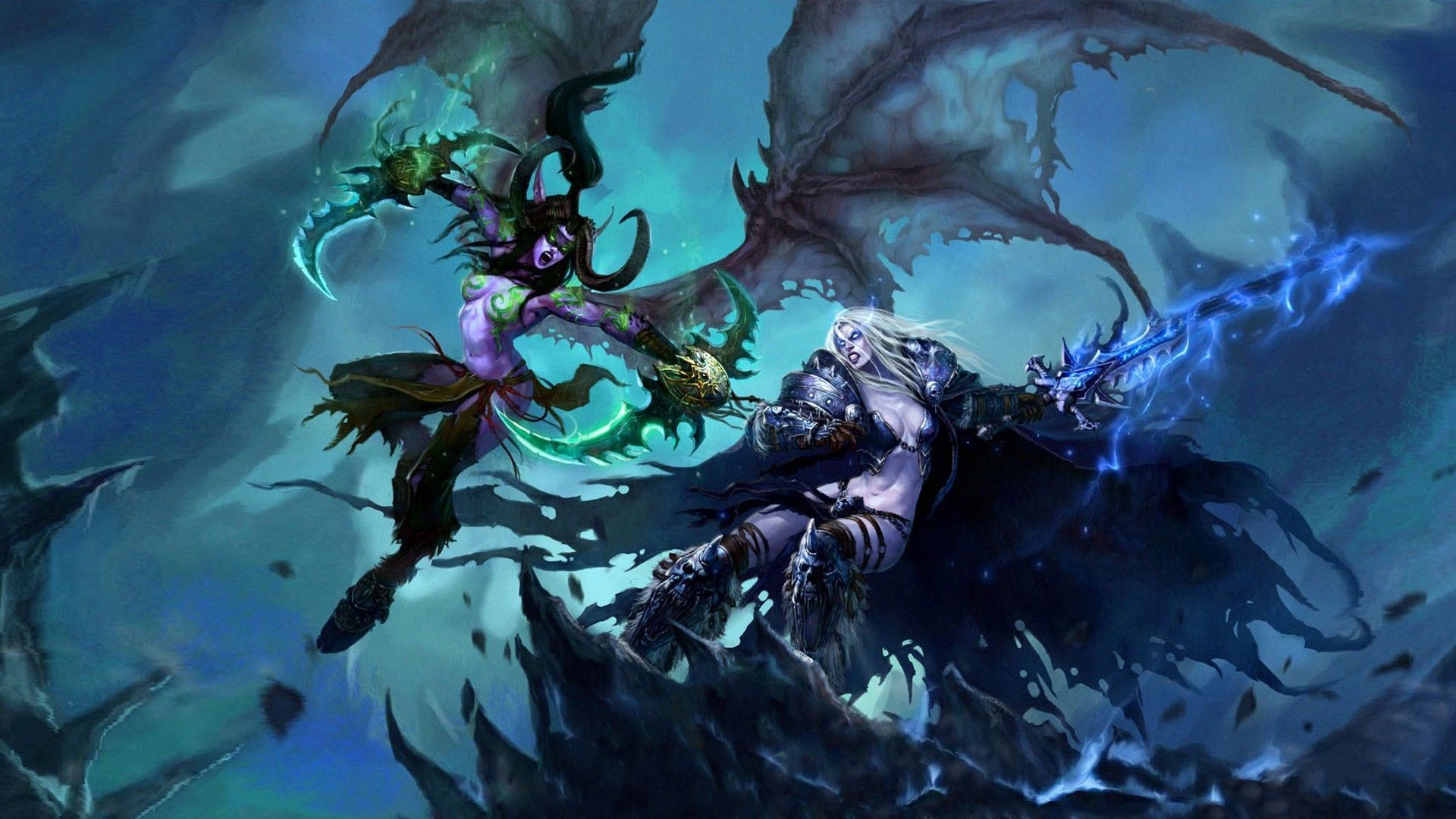 1920x1080 Illidan-vs-Sylvanas-–-World-of-Warcraft-wallpaper-wpt7005925