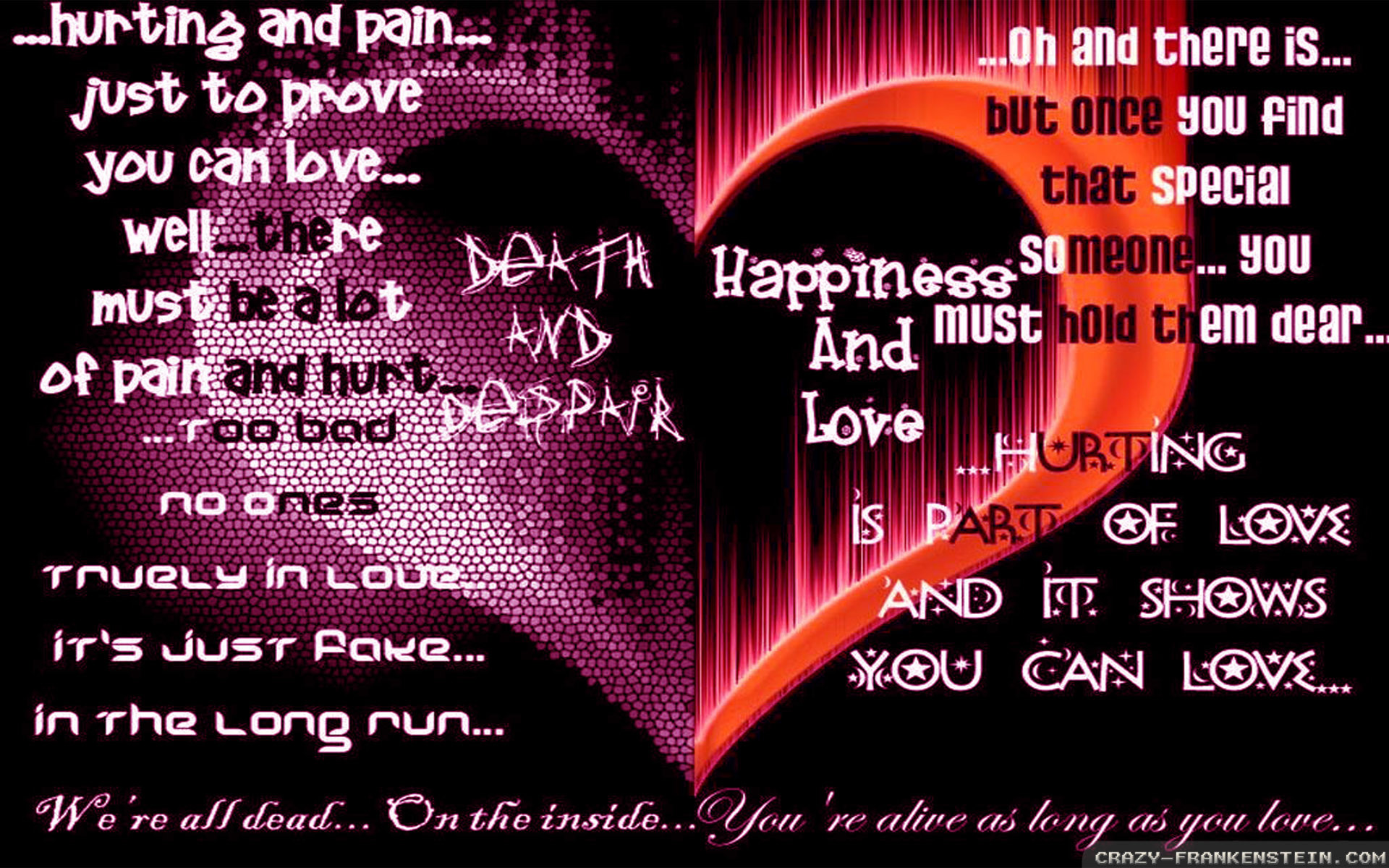 1920x1200 Wallpaper: Words of Love and hate wallpapers. Resolution: 1024x768 |  1280x1024 | 1600x1200. Widescreen Res: 1440x900 | 1680x1050 | 