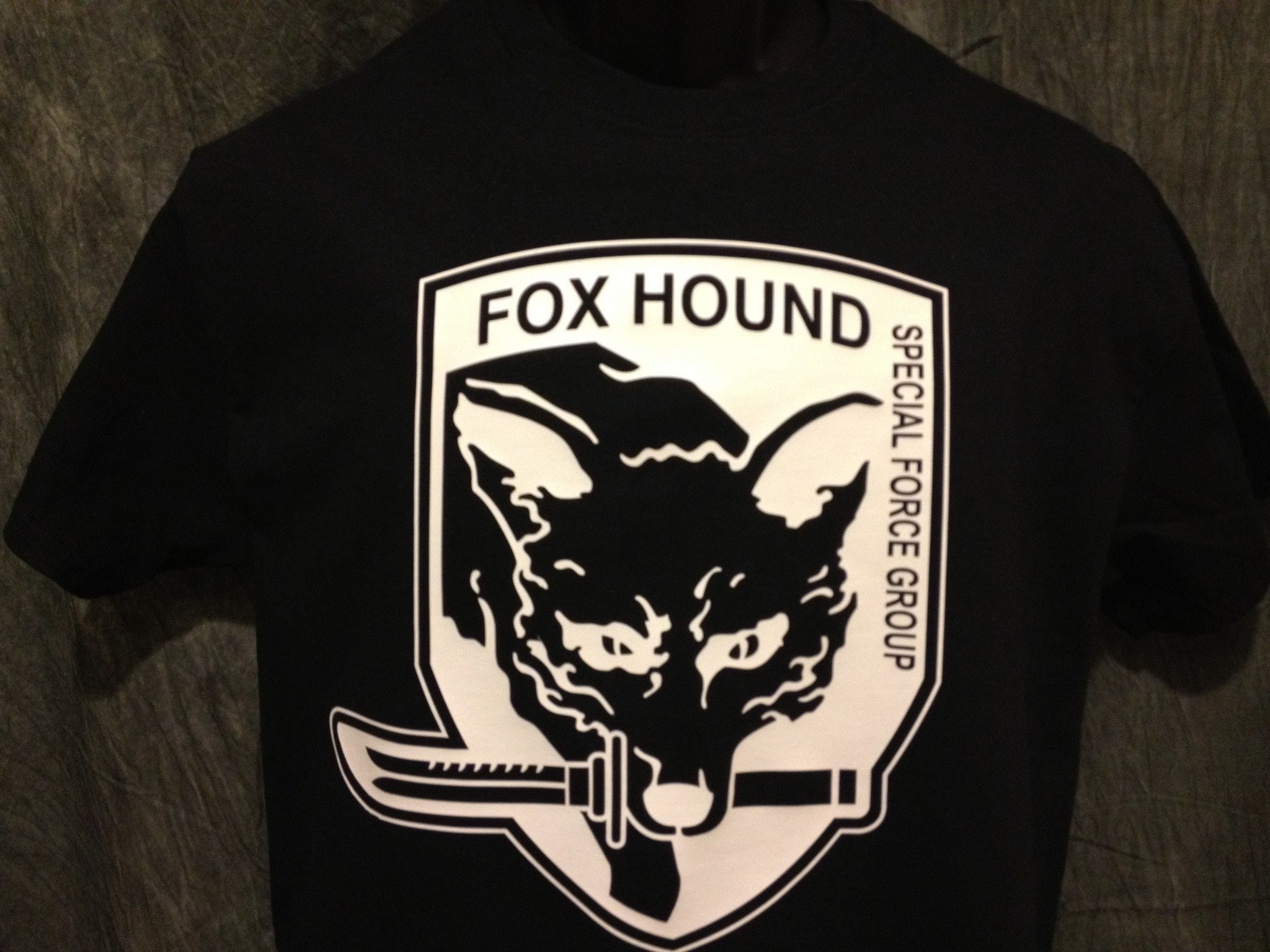 2048x1536 Metal Gear Solid Foxhound Tshirt: Black With White Print - TshirtNow.net - 4