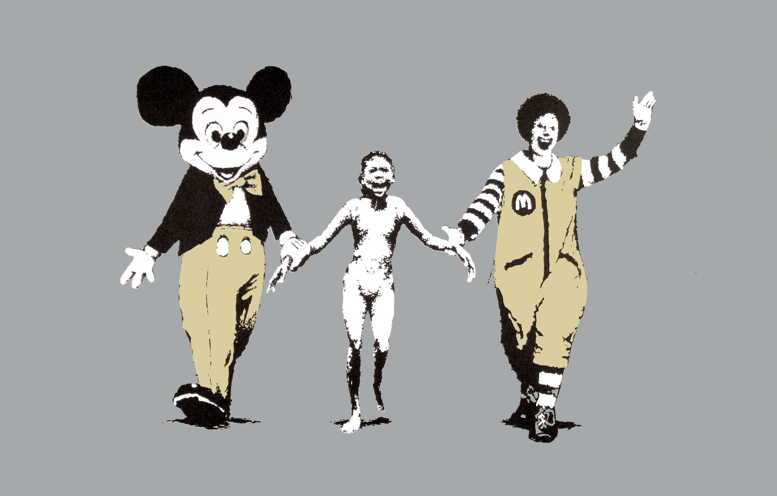 2708x1728 Mickey Mouse McDonalds Banksy Wallpaper