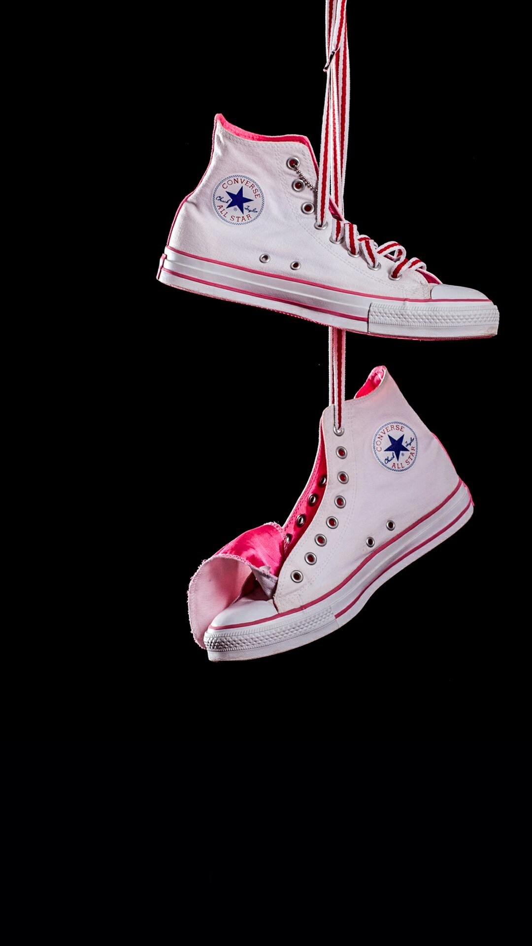 1080x1920 Misc iPhone 6 Plus Wallpapers - Hanging Converse White Pink iPhone 6 Plus  HD Wallpaper