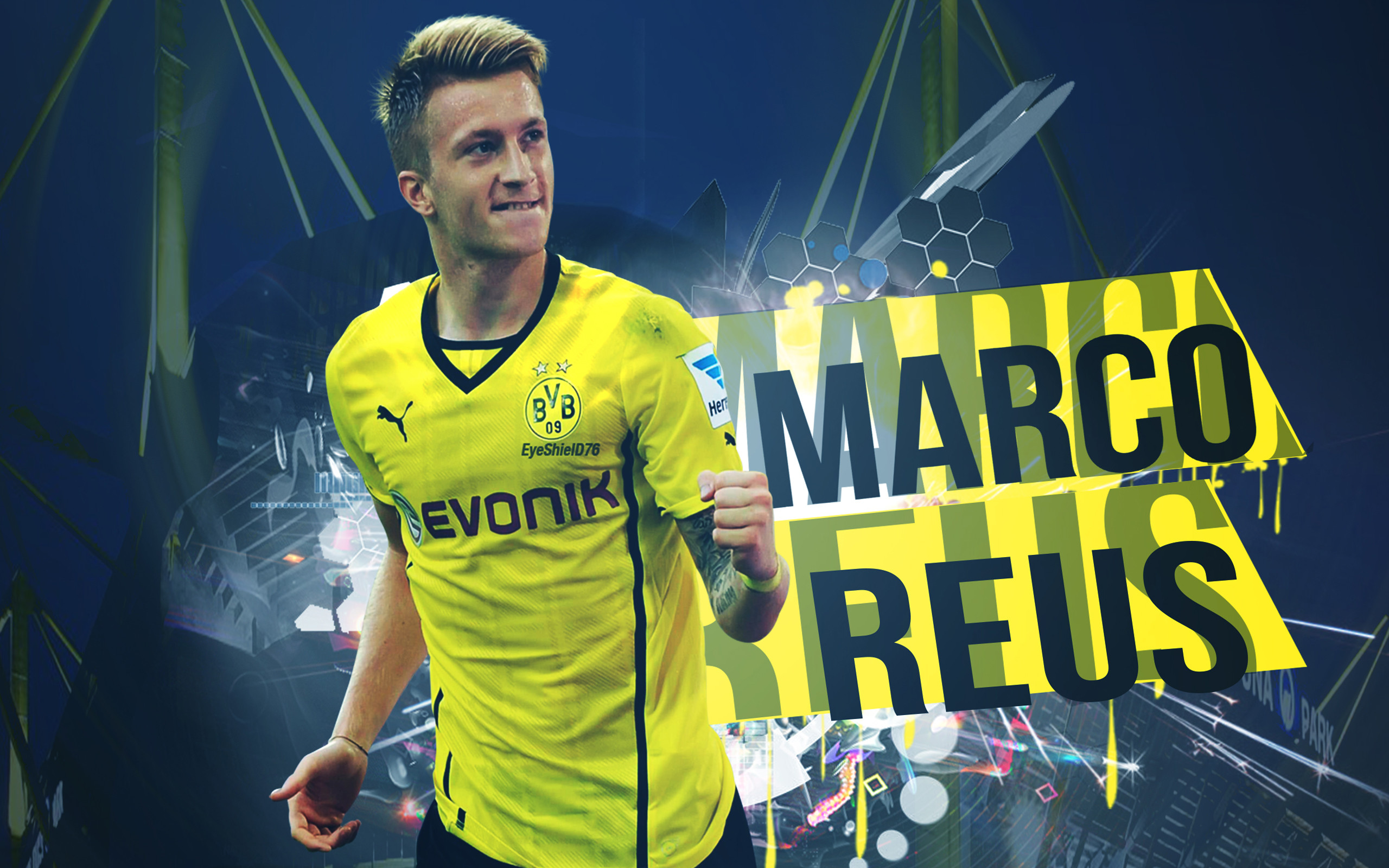 2560x1600 Marco Reus, fan art, Borussia Dortmund, footballers, creative, soccer, BVB
