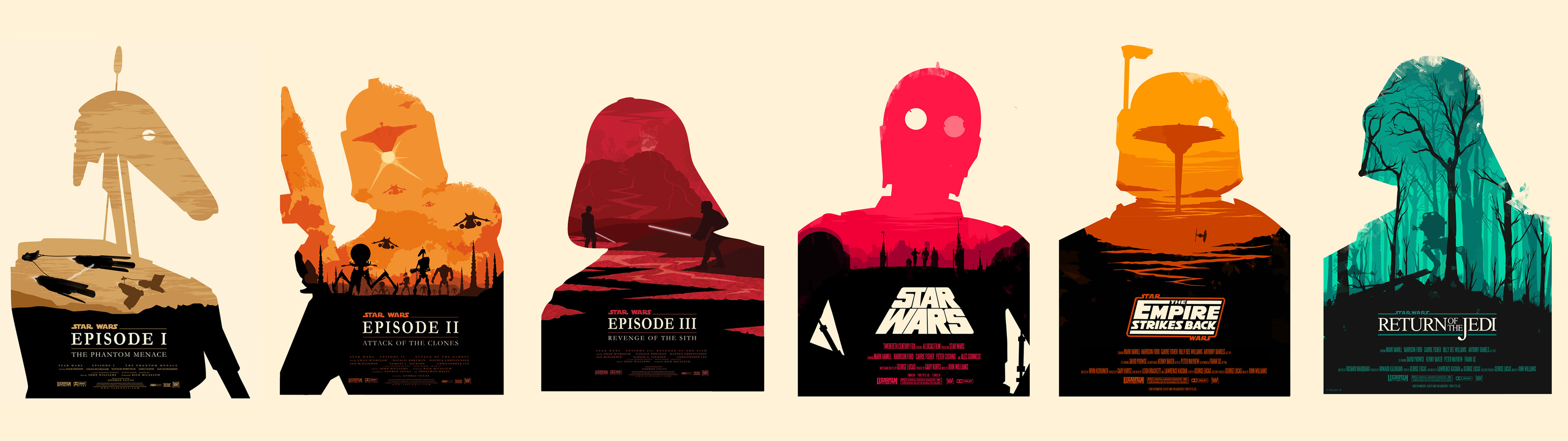 3840x1080 Dual-monitor-Star-Wars-posters--by-Douglas-