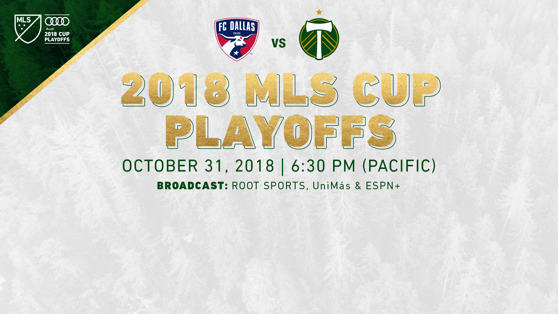 1920x1080 Portland Timbers to play FC Dallas on Oct. 31 in the Knockout Round of the  Audi 2018 MLS Cup Playoffs