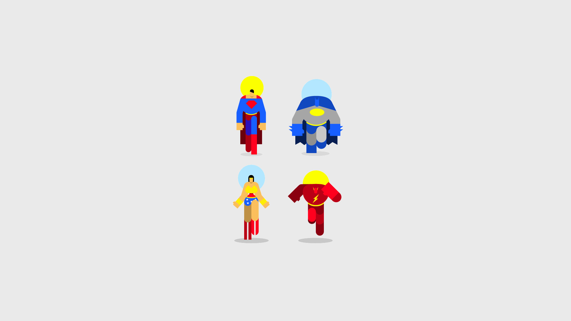 1920x1080 Minimalistic Superheroes